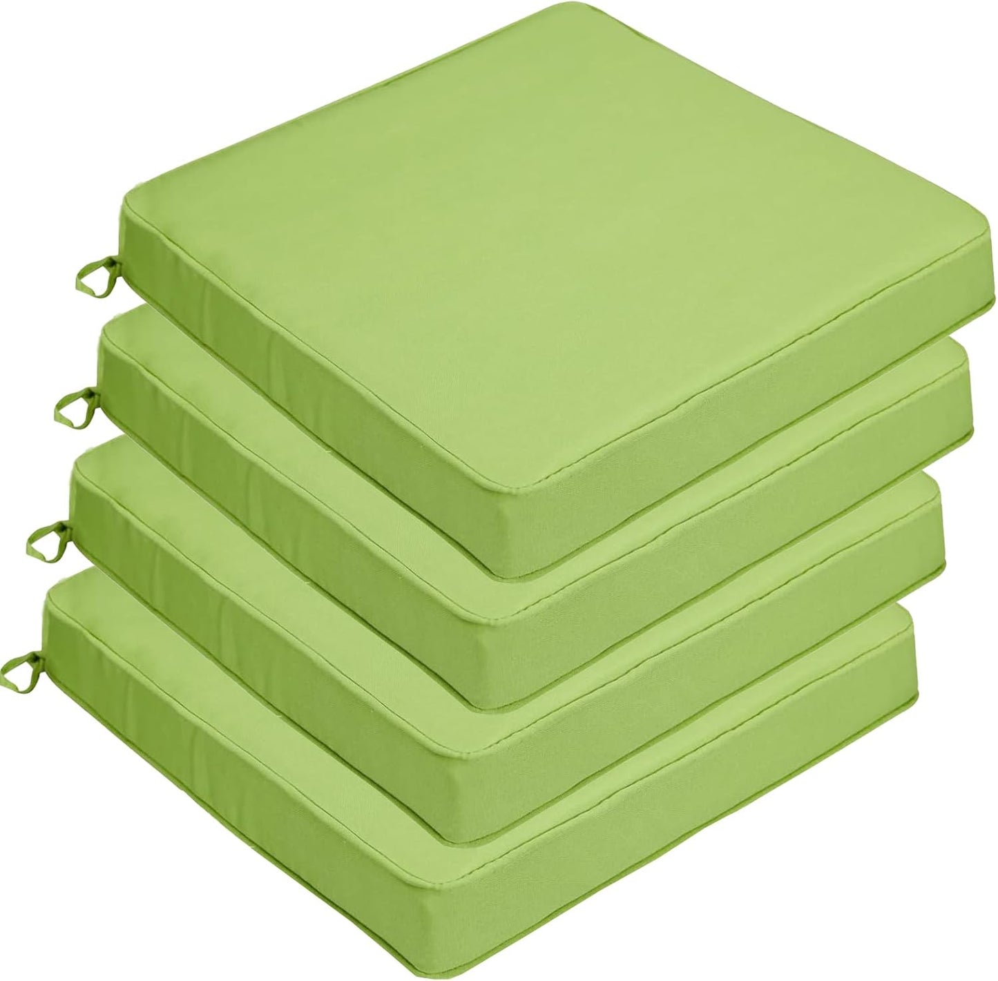 JMGBird Outdoor Chair Cushions Set of 4, Water Resistant Seat Cushions 19 x 19 Inch with Ties Outdoor Cushions for Patio Furniture
