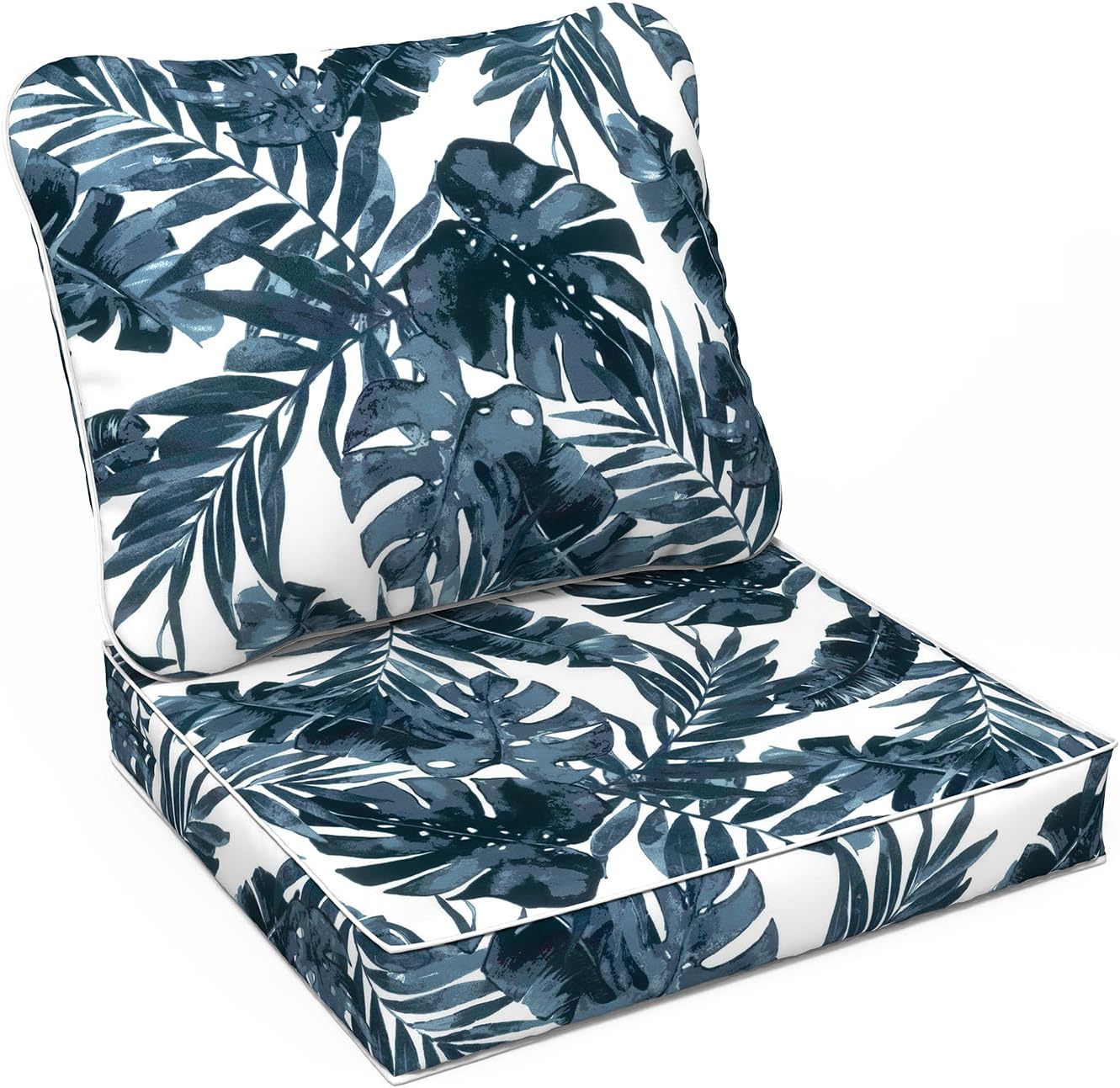 LVTXIII Outdoor Deep Seat Cushion Patio Seat and Back Cushion Set Seasonal Chair Cushion with Removable Cover and Adjustable Buckle for Home and Garden, 22"x22"x4", Pretty Paisley