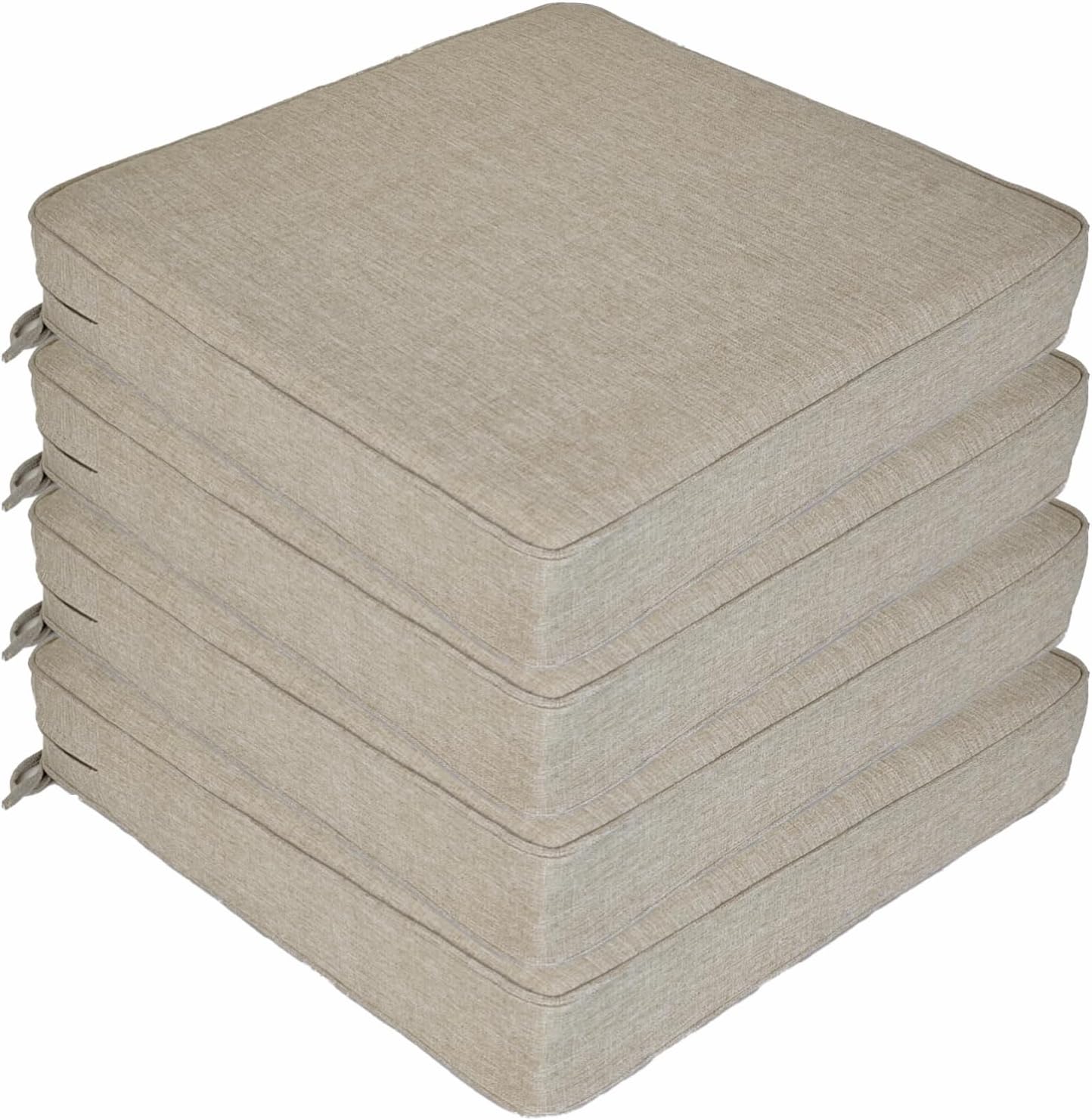 JMGBird Outdoor Chair Cushions Set of 4, Water Resistant Seat Cushions 19 x 19 Inch with Ties Outdoor Cushions for Patio Furniture