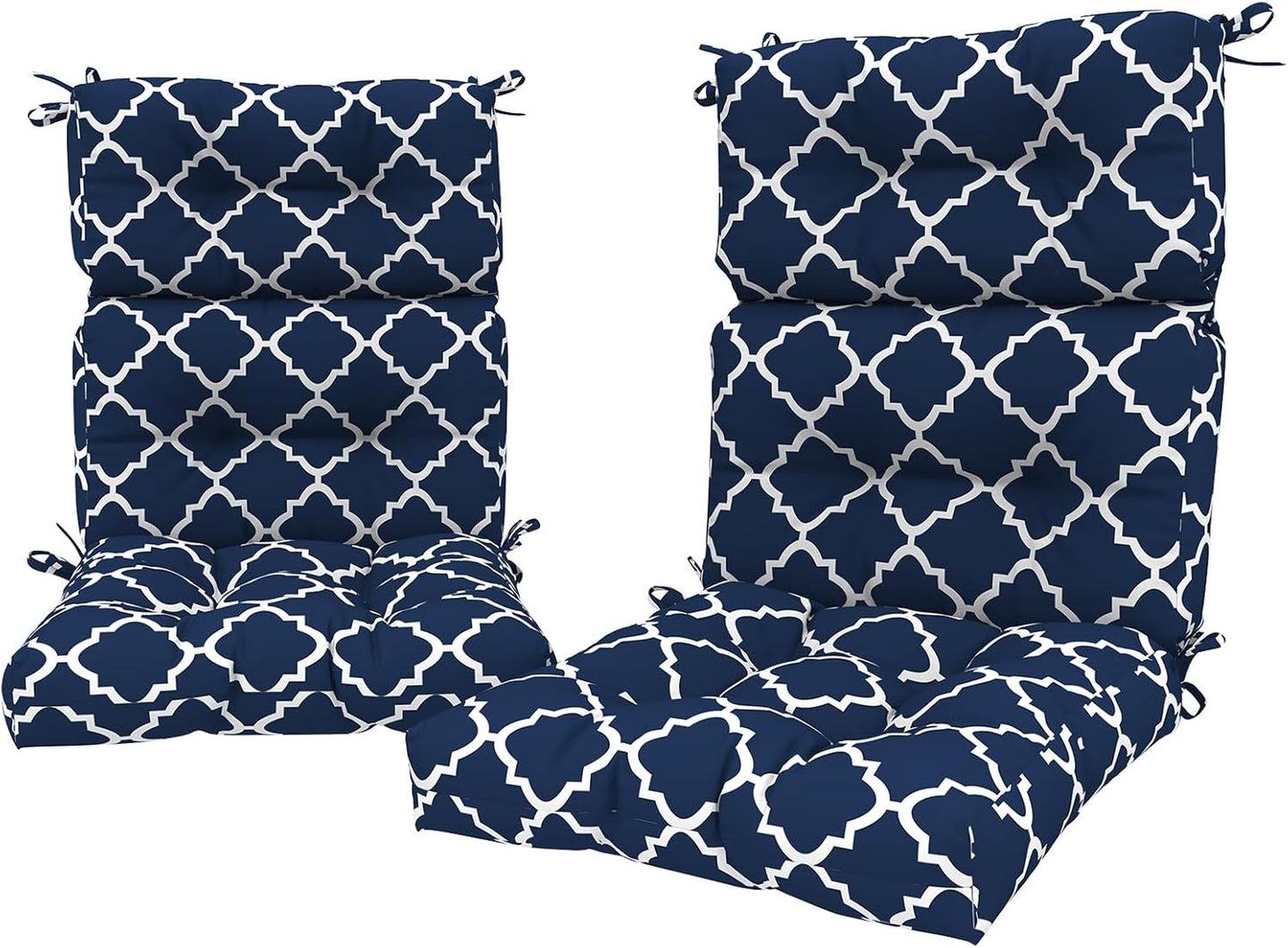 LVTXIII 2 Pack Outdoor/Indoor High Back Chair Cushions, Deep Seat Patio Seat and Back Cushion Set, Stuffed High Rebound Foam Rocking Chair Cushions, 44"x22"x4", Paisley Ummi Multi