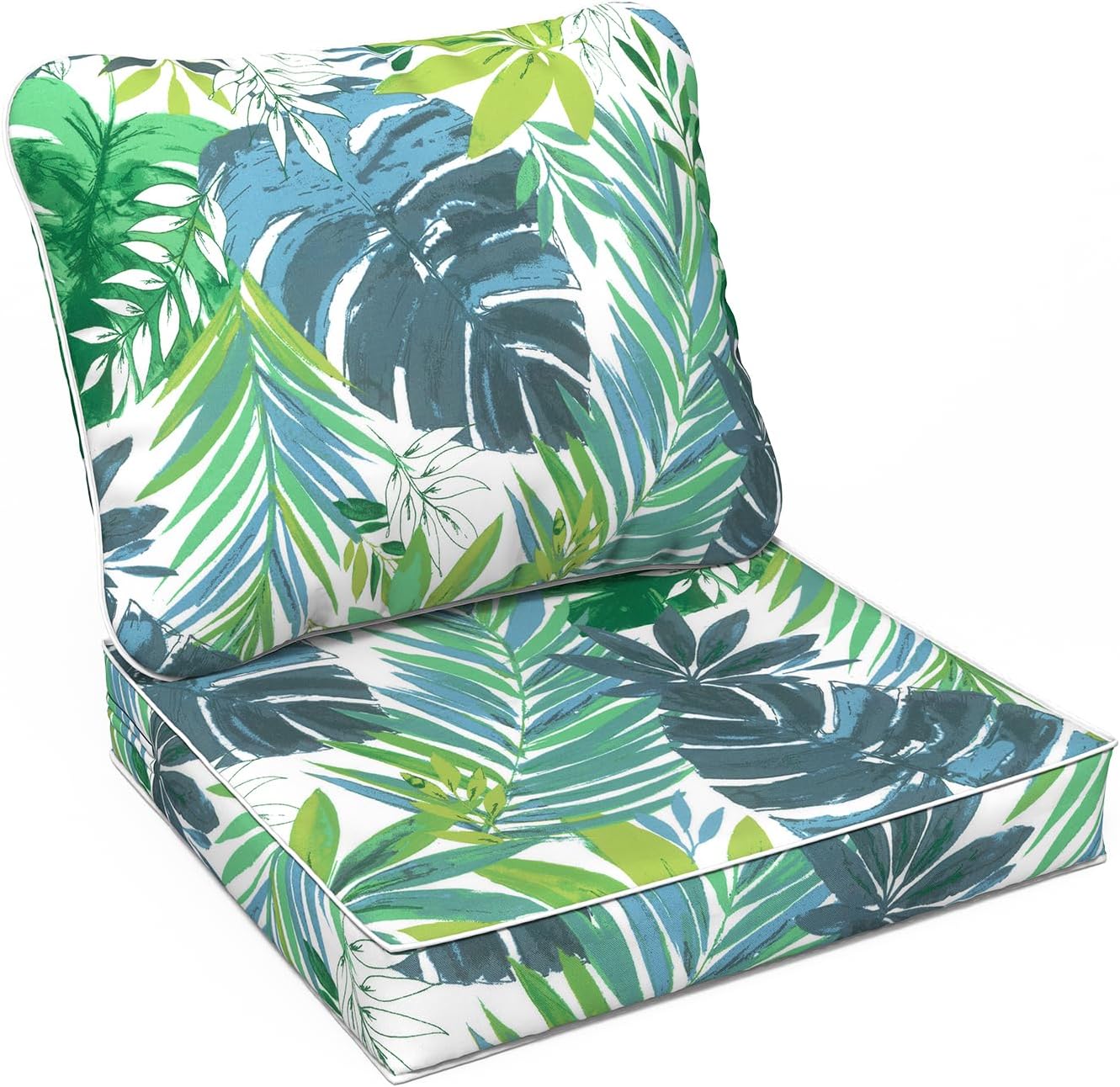 LVTXIII Outdoor Deep Seat Cushion Patio Seat and Back Cushion Set Seasonal Chair Cushion with Removable Cover and Adjustable Buckle for Home and Garden, 22"x22"x4", Pretty Paisley
