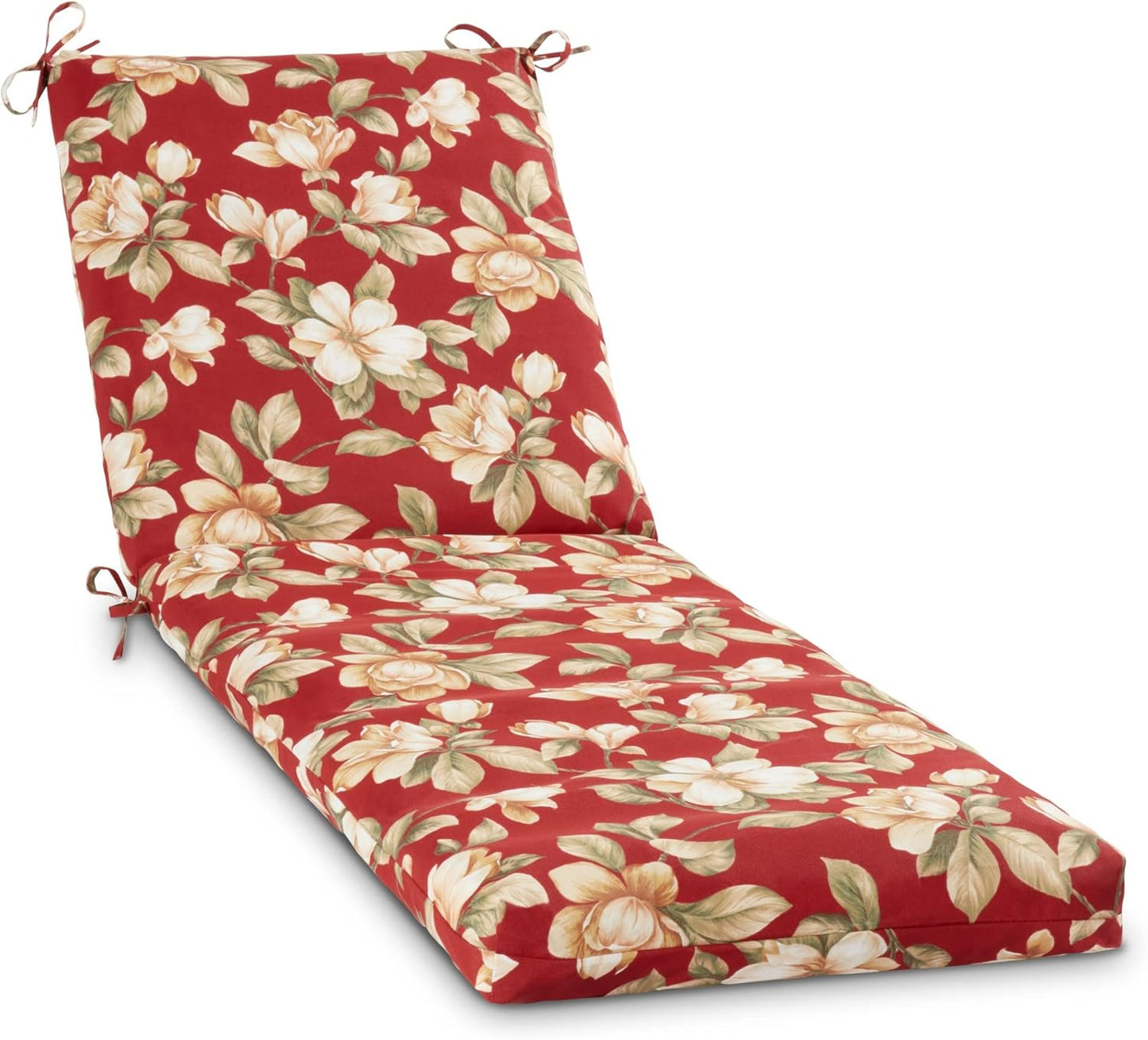 South Pine Porch Outdoor Reversible Chaise Lounge Chair Cushion with String Ties, Jamboree Paisley