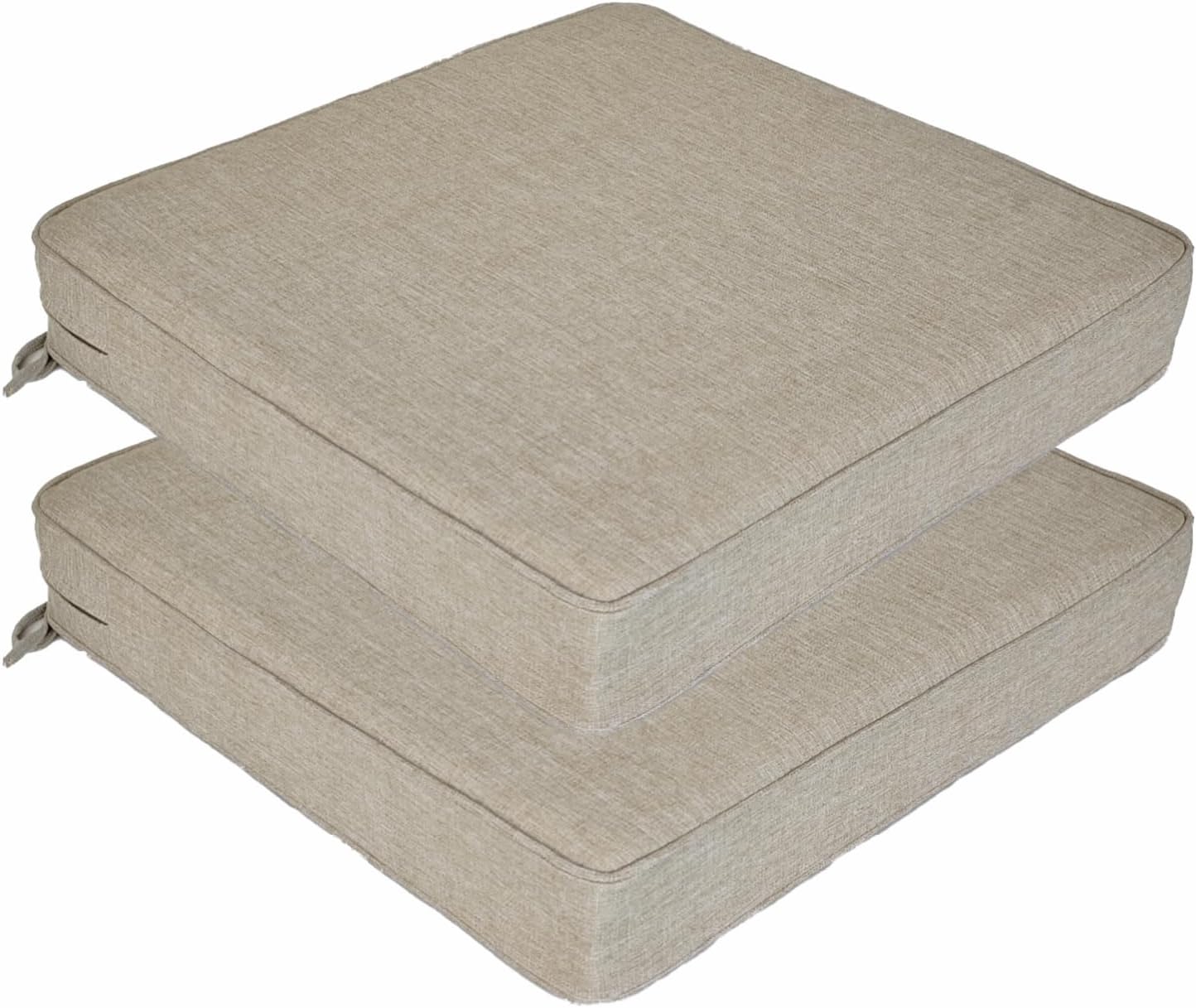 JMGBird Outdoor Chair Cushions Set of 4, Water Resistant Seat Cushions 19 x 19 Inch with Ties Outdoor Cushions for Patio Furniture