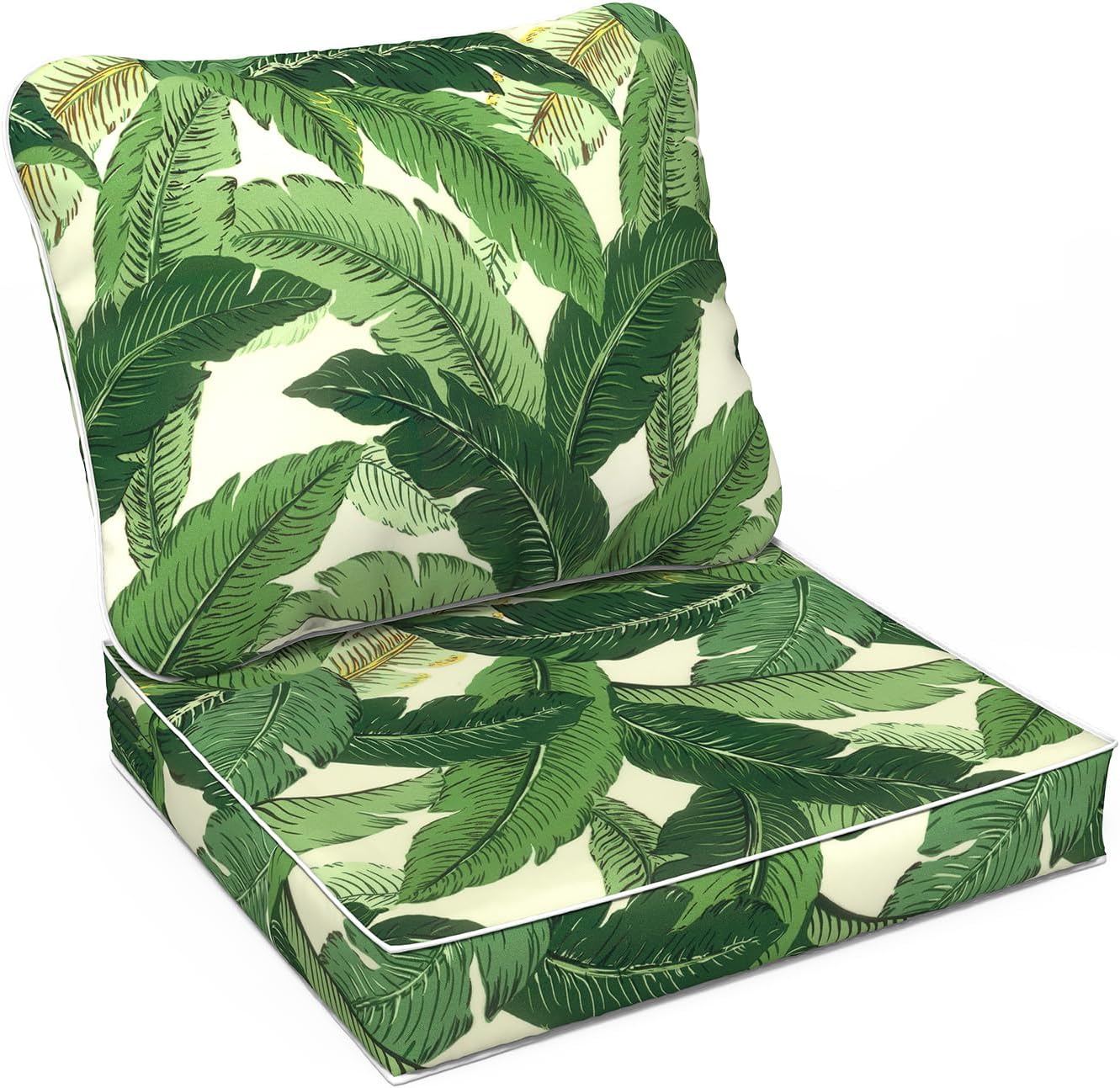 LVTXIII Outdoor Deep Seat Cushion Patio Seat and Back Cushion Set Seasonal Chair Cushion with Removable Cover and Adjustable Buckle for Home and Garden, 22"x22"x4", Pretty Paisley