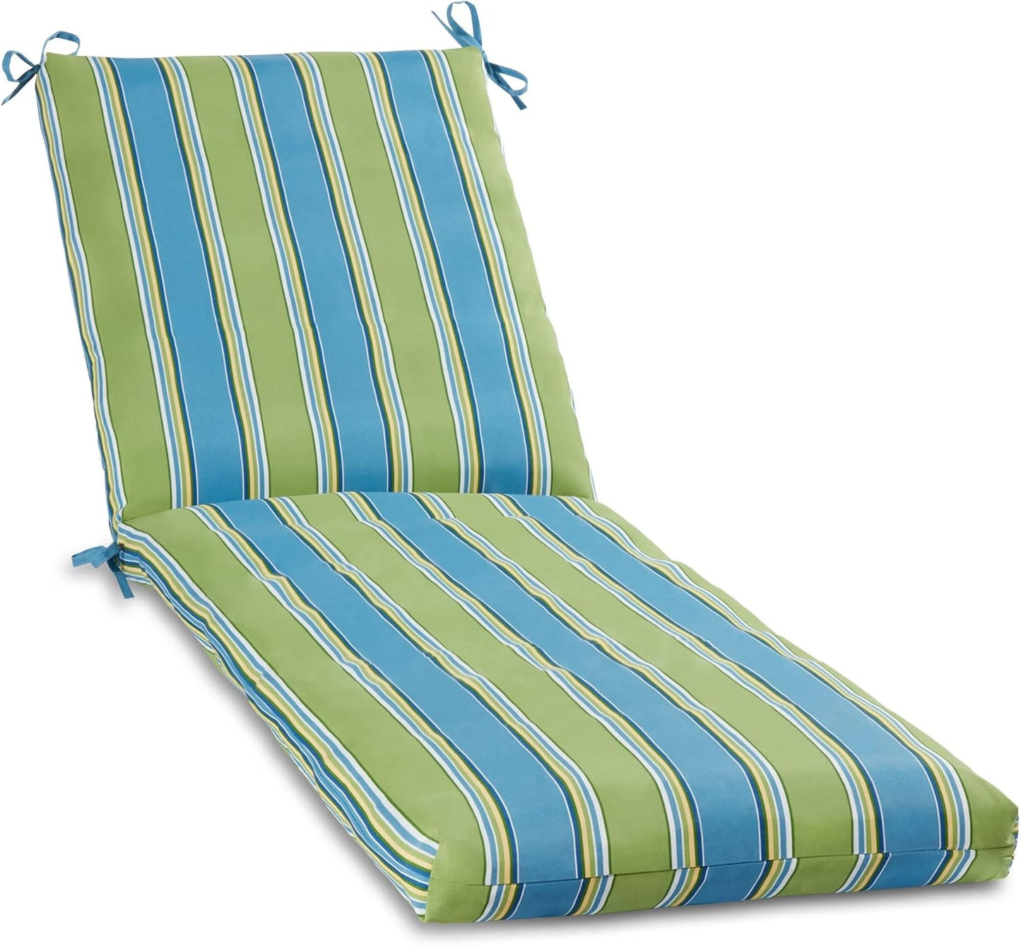 South Pine Porch Outdoor Reversible Chaise Lounge Chair Cushion with String Ties, Jamboree Paisley