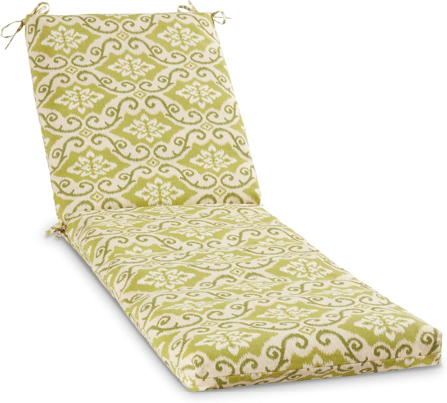 South Pine Porch Outdoor Reversible Chaise Lounge Chair Cushion with String Ties, Jamboree Paisley