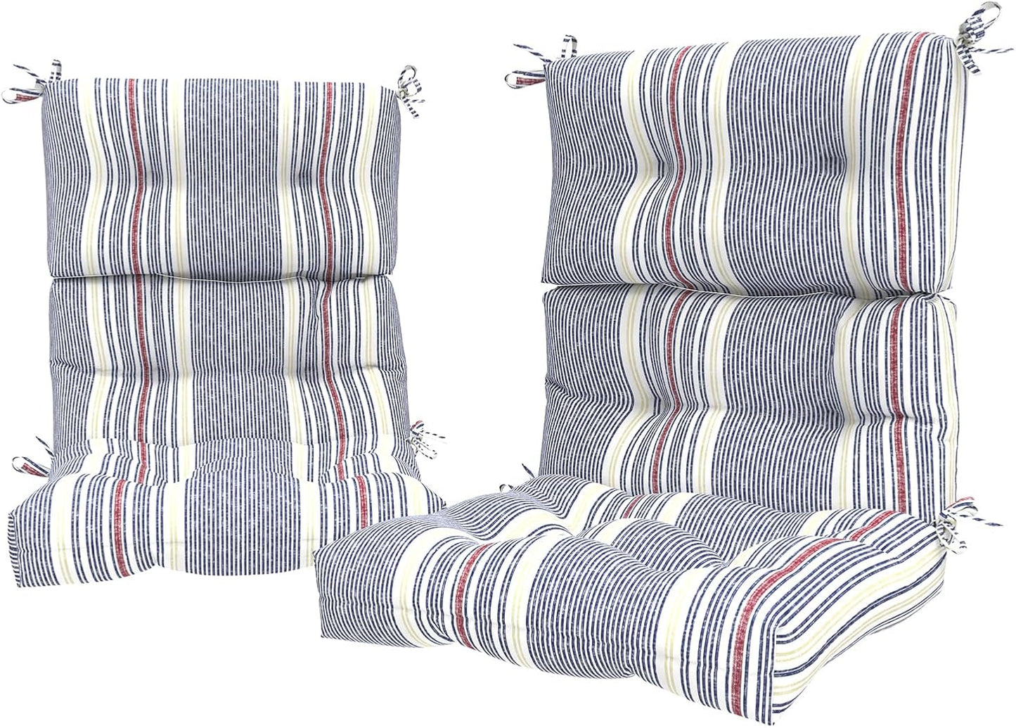 LVTXIII Outdoor Low Back Chair Cushions, Seasonal Replacement Adirondack Chair Cushion with Ties, Patio Waterproof Seat Cushions for Home Garden Use, 21 W x 21 D, Set of 2, Pretty Paisley