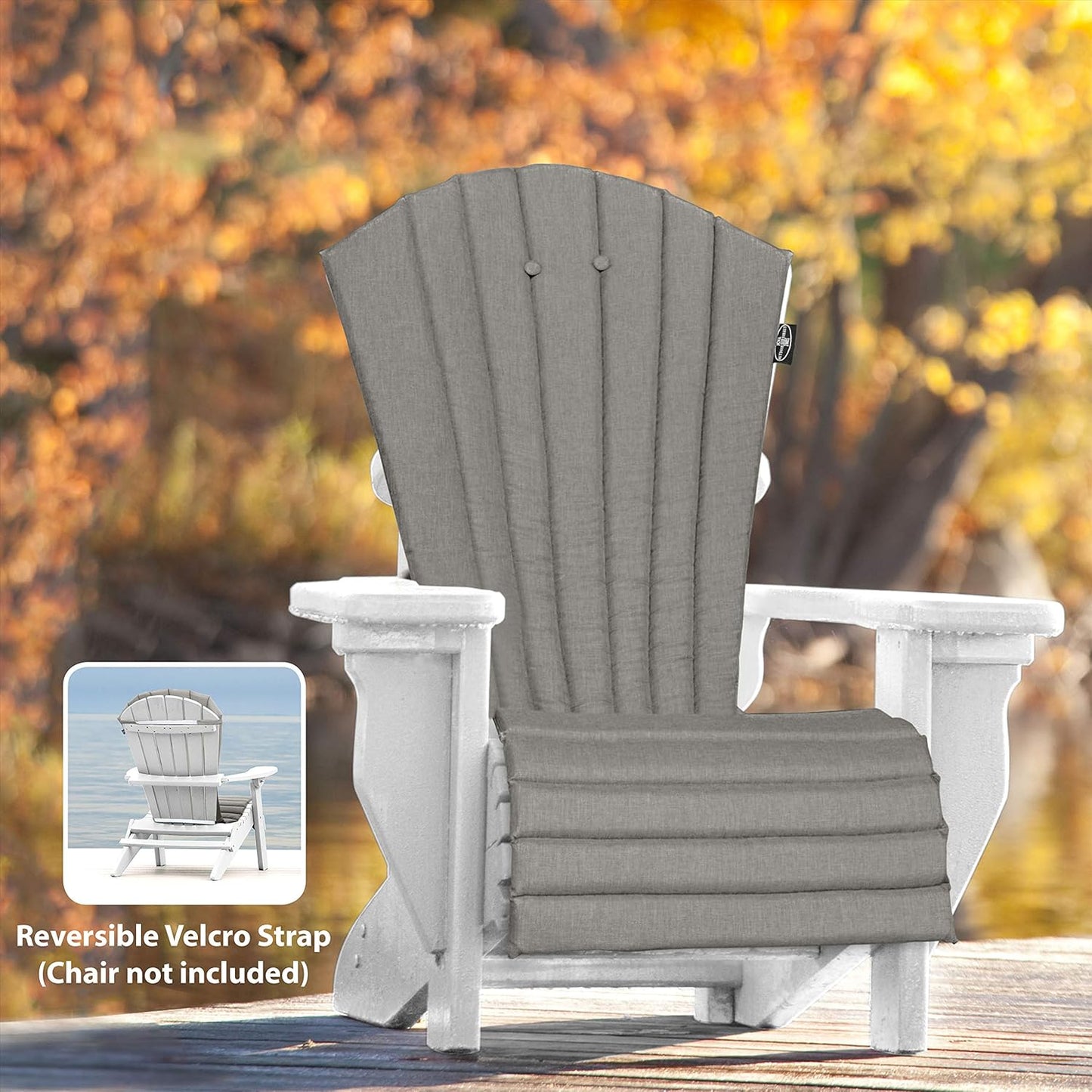 JCA Outdoor All-Weather Patio Chair seat Cushion, Quick Drying Fabric - Adirondack Chair Cushion for Your Chair-Chair not Included (Paisley)
