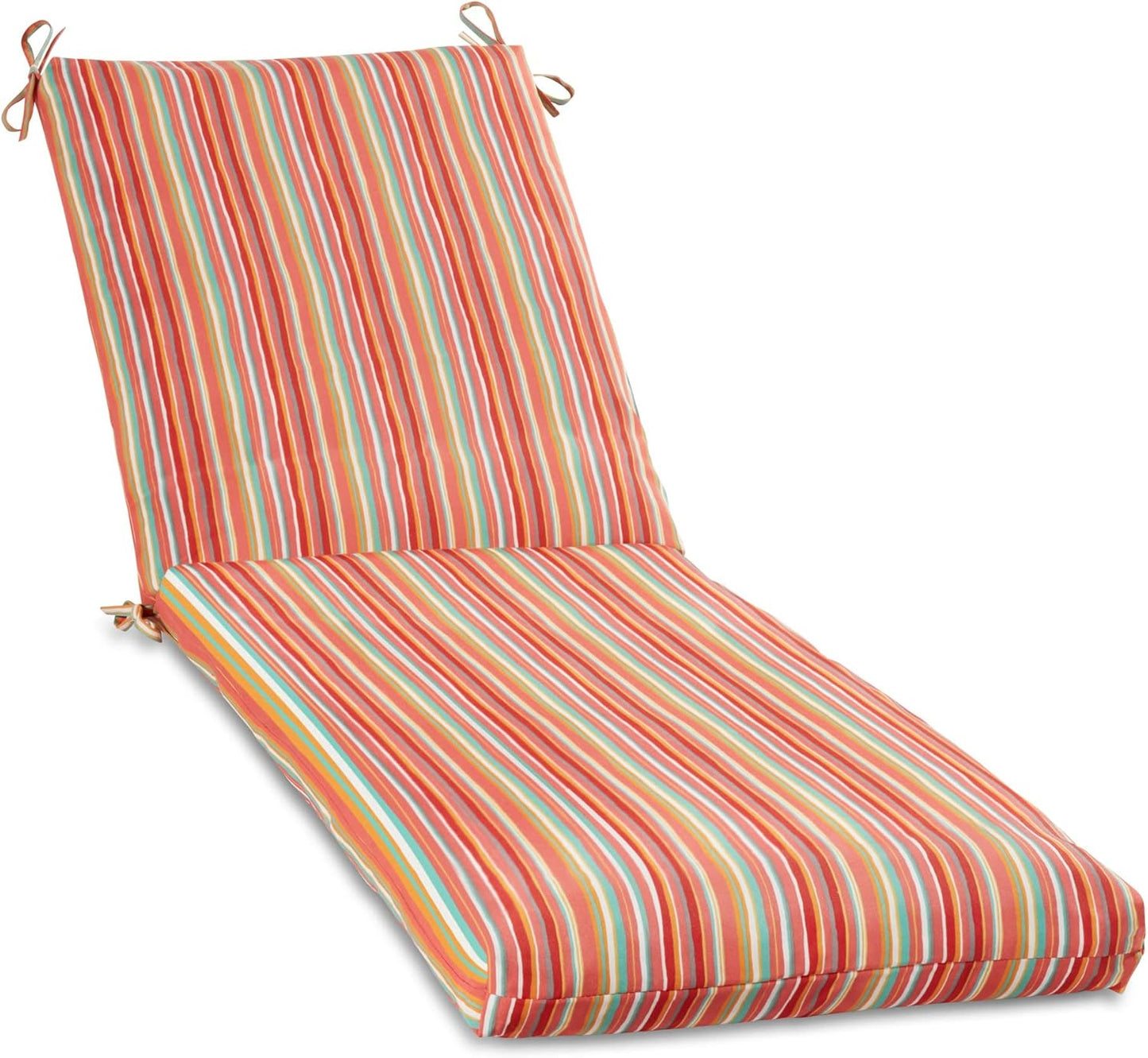 South Pine Porch Outdoor Reversible Chaise Lounge Chair Cushion with String Ties, Jamboree Paisley