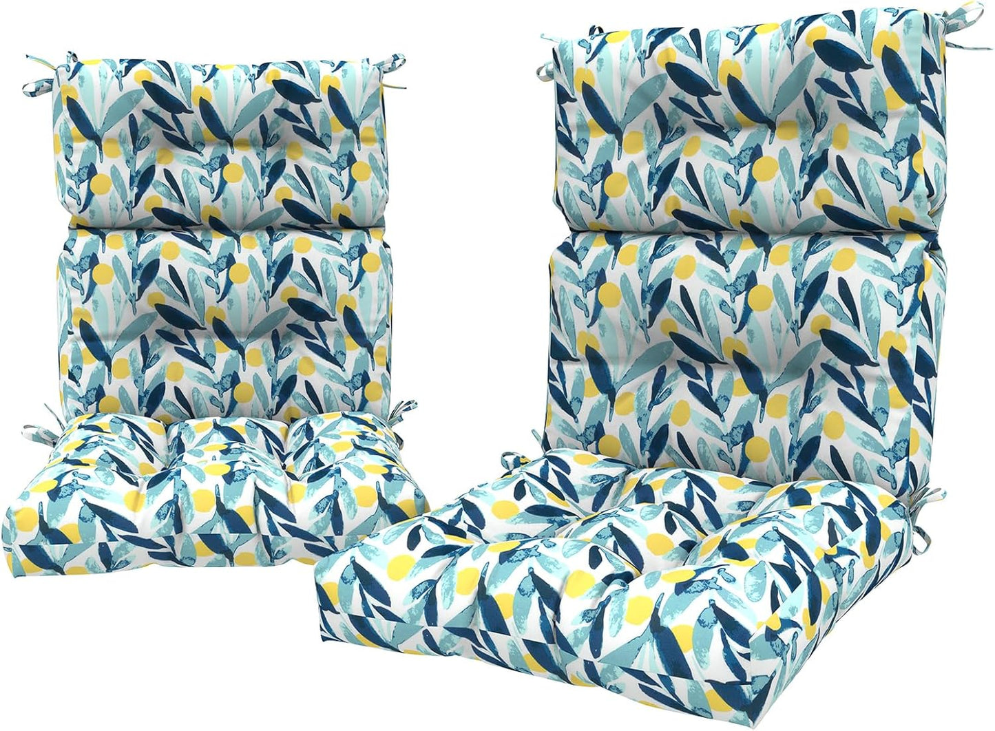 LVTXIII 2 Pack Outdoor/Indoor High Back Chair Cushions, Deep Seat Patio Seat and Back Cushion Set, Stuffed High Rebound Foam Rocking Chair Cushions, 44"x22"x4", Paisley Ummi Multi