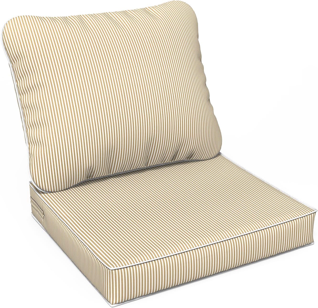LVTXIII Outdoor Deep Seat Cushion Patio Seat and Back Cushion Set Seasonal Chair Cushion with Removable Cover and Adjustable Buckle for Home and Garden, 22"x22"x4", Pretty Paisley