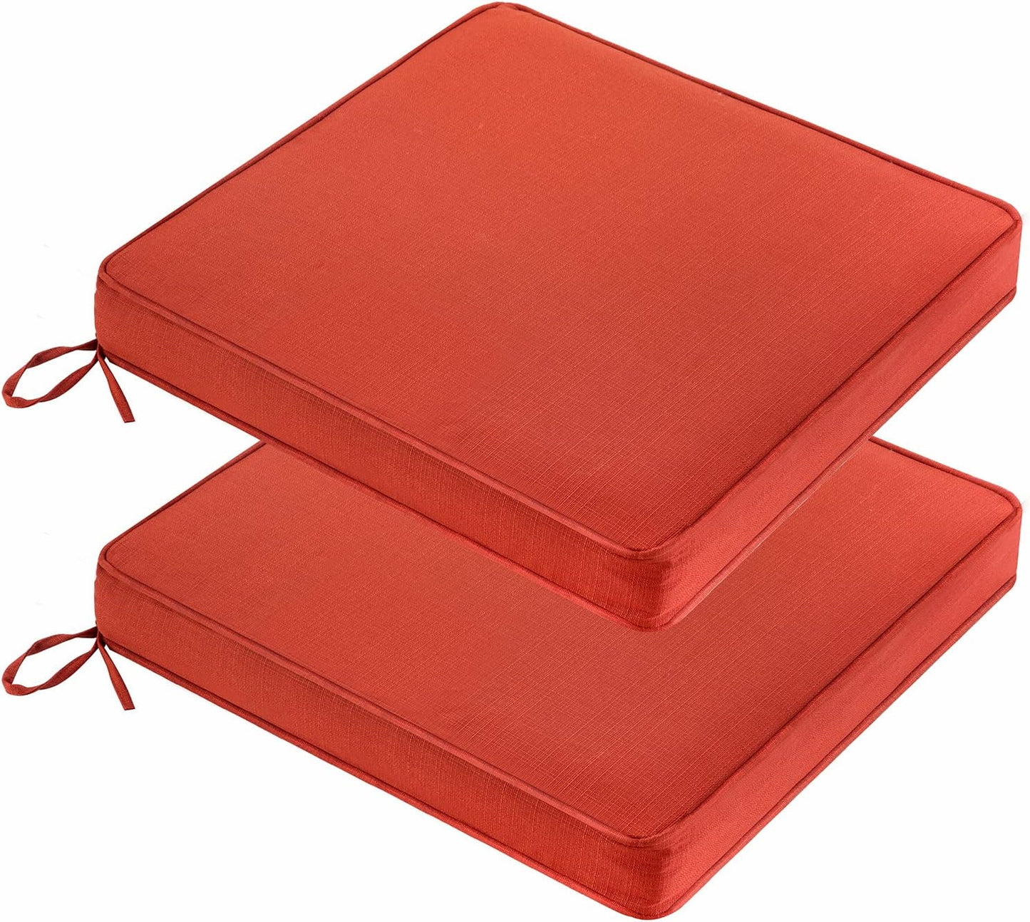 JMGBird Outdoor Chair Cushions Set of 4, Water Resistant Seat Cushions 19 x 19 Inch with Ties Outdoor Cushions for Patio Furniture