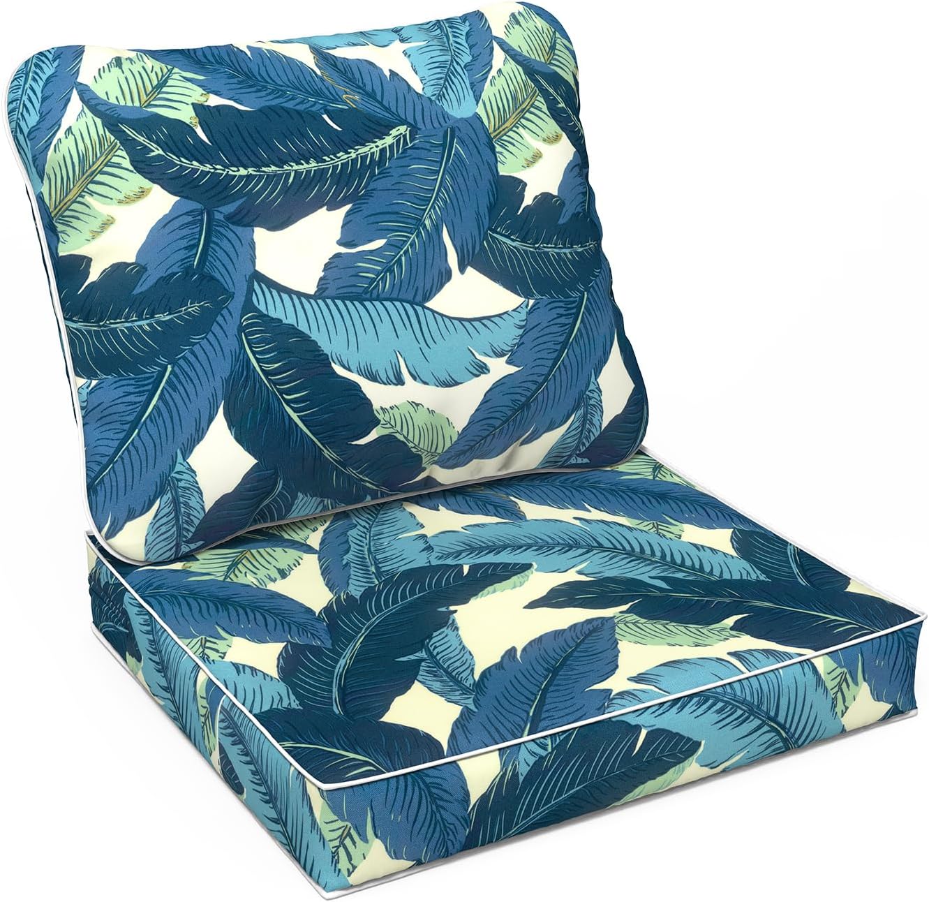 LVTXIII Outdoor Deep Seat Cushion Patio Seat and Back Cushion Set Seasonal Chair Cushion with Removable Cover and Adjustable Buckle for Home and Garden, 22"x22"x4", Pretty Paisley