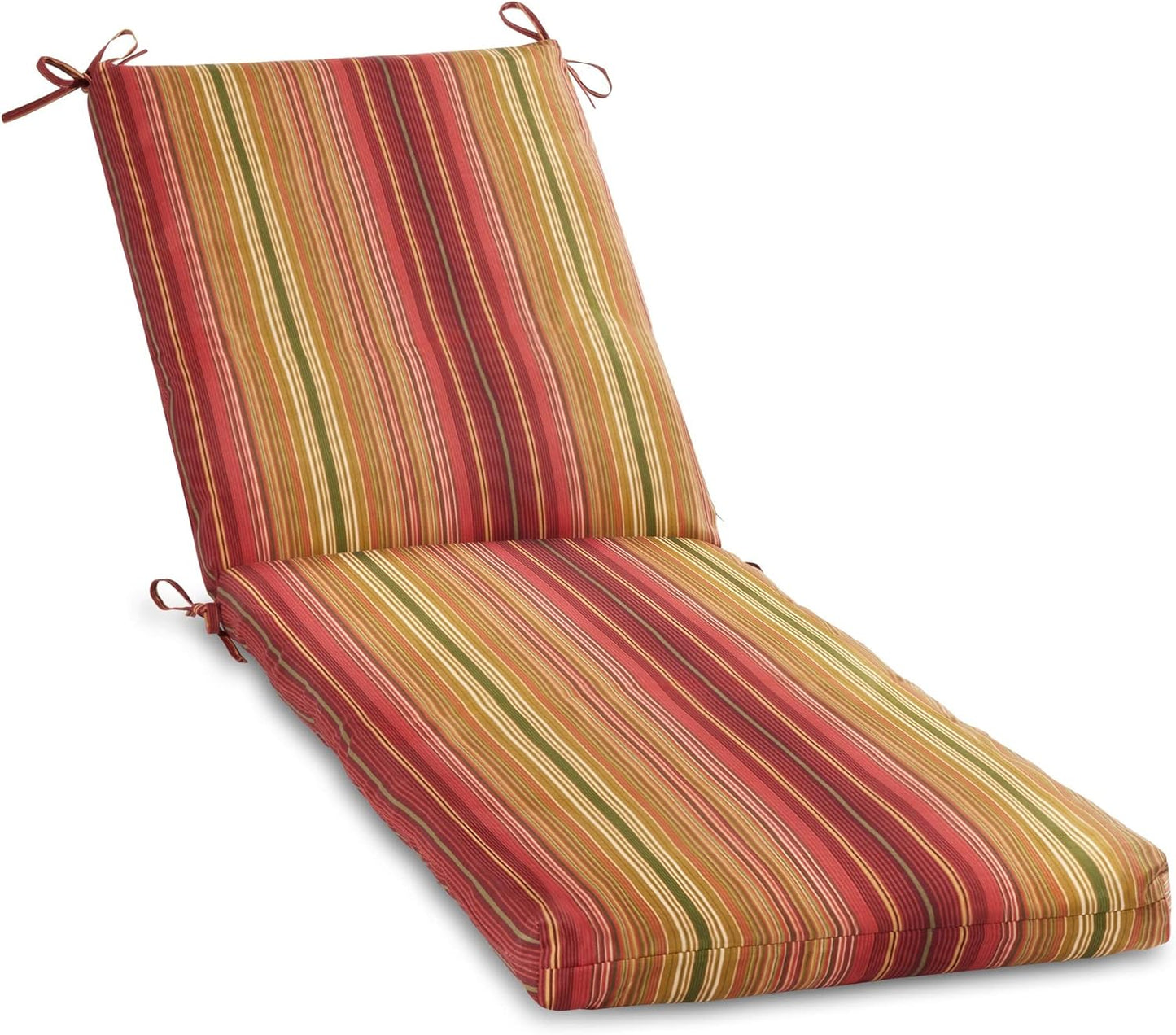 South Pine Porch Outdoor Reversible Chaise Lounge Chair Cushion with String Ties, Jamboree Paisley