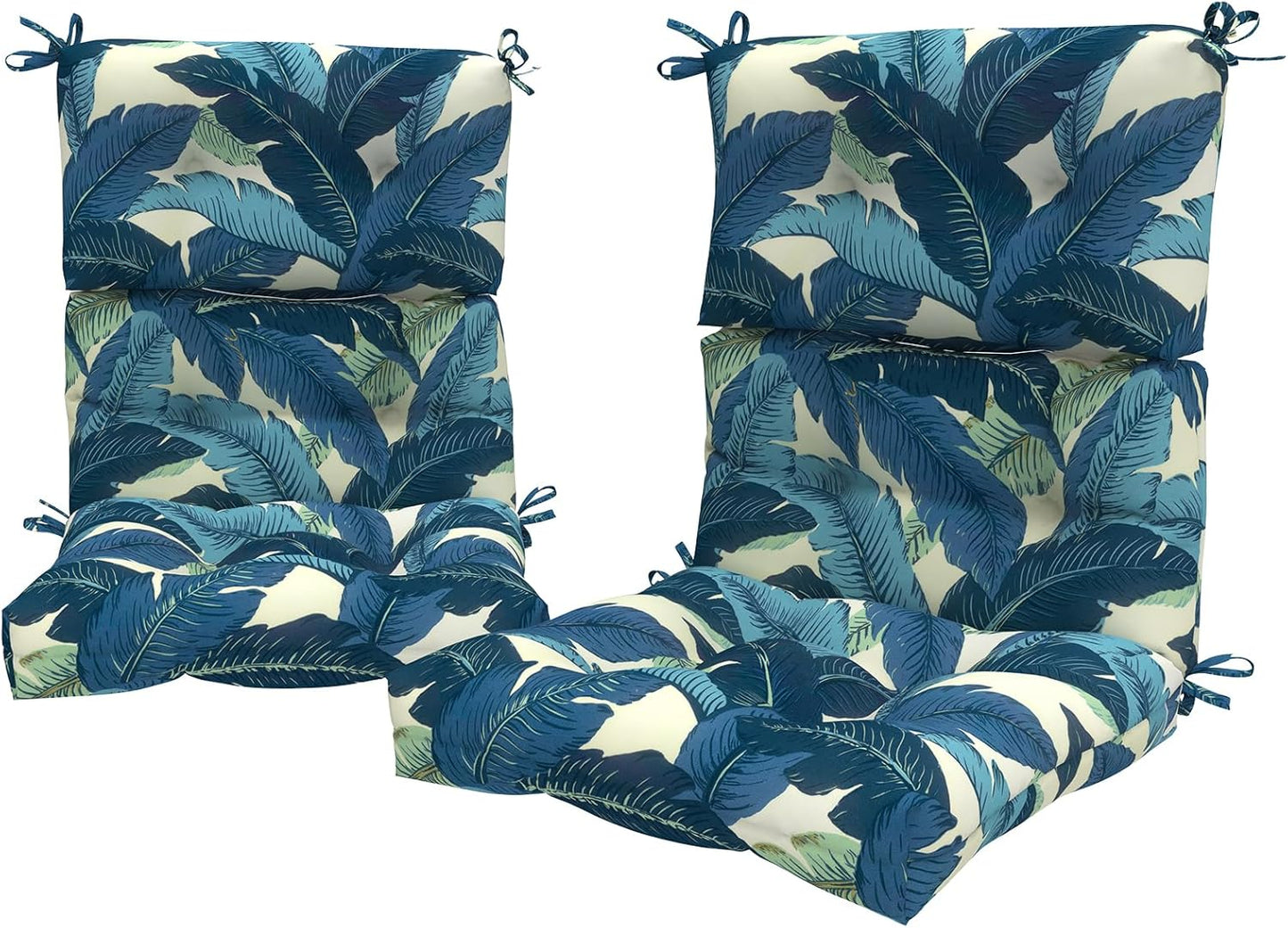 LVTXIII 2 Pack Outdoor/Indoor High Back Chair Cushions, Deep Seat Patio Seat and Back Cushion Set, Stuffed High Rebound Foam Rocking Chair Cushions, 44"x22"x4", Paisley Ummi Multi