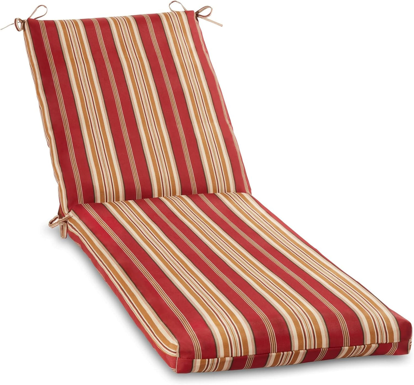 South Pine Porch Outdoor Reversible Chaise Lounge Chair Cushion with String Ties, Jamboree Paisley