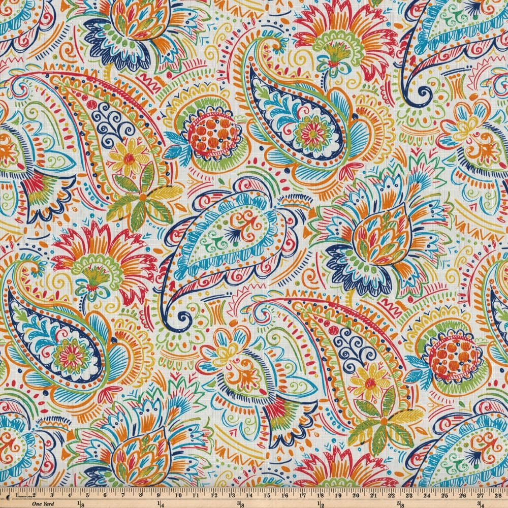 Pillow Perfect Paisley Indoor/Outdoor Chair Seat Cushion with Ties, Tufted, Weather, and Fade Resistant, 18.5" x 19", Blue/Green Gilford, 2 Count