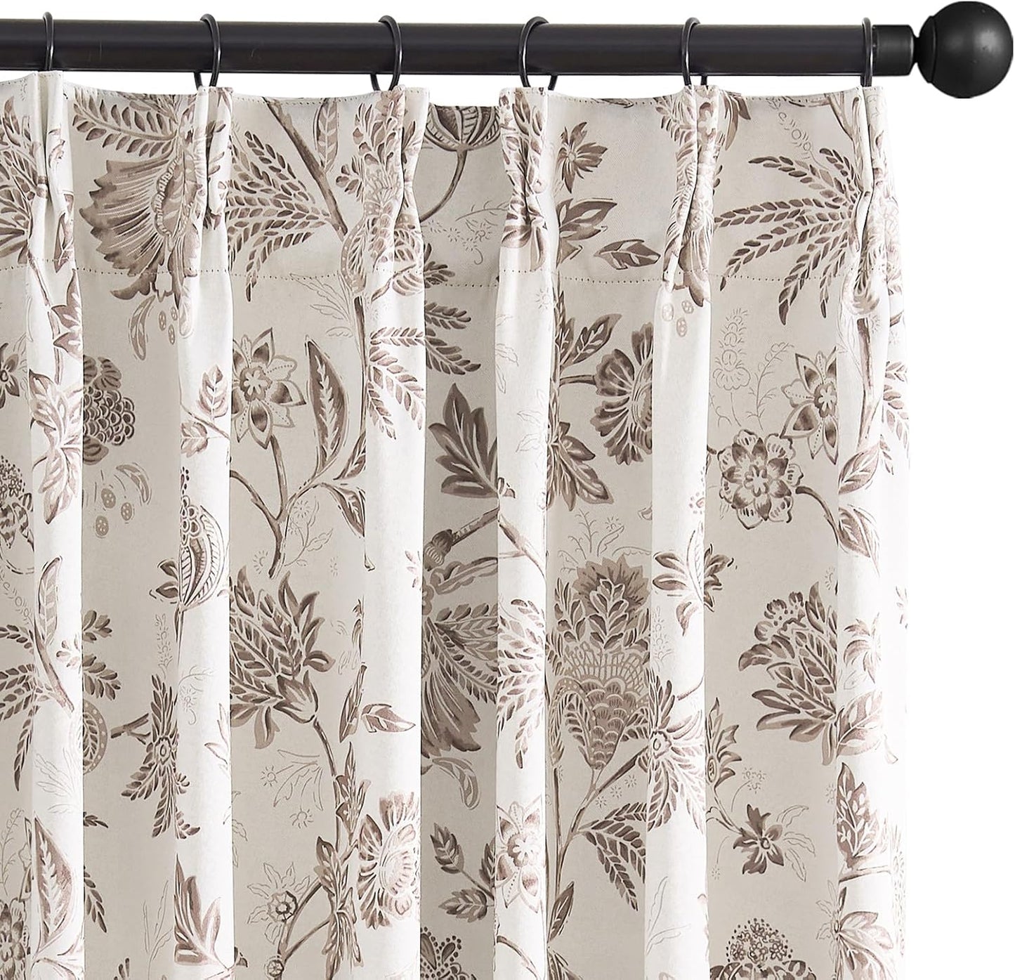jinchan Blackout Floral Curtains for Bedroom, 96 Inches Long Printed Flower Black Out Curtains, French Country Back Tab Sage Green Window Treatment Farmhouse Drapes Set 2 Panels Green