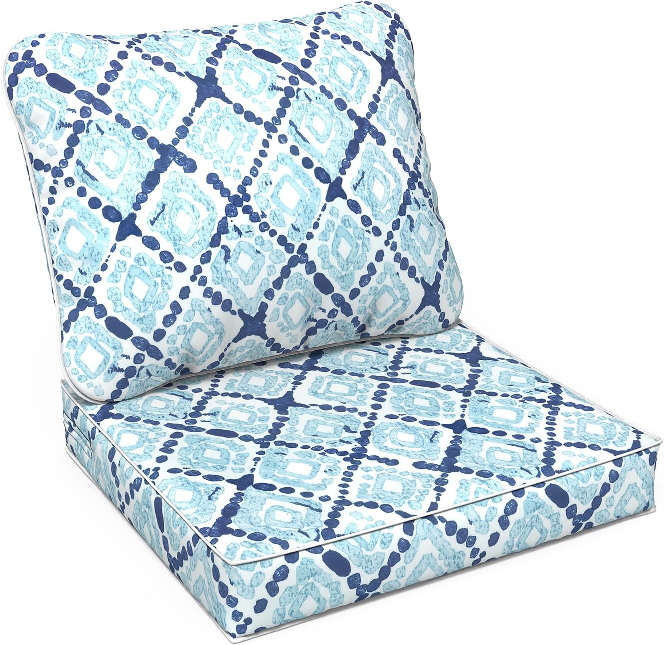 LVTXIII Outdoor Deep Seat Cushion Patio Seat and Back Cushion Set Seasonal Chair Cushion with Removable Cover and Adjustable Buckle for Home and Garden, 22"x22"x4", Pretty Paisley