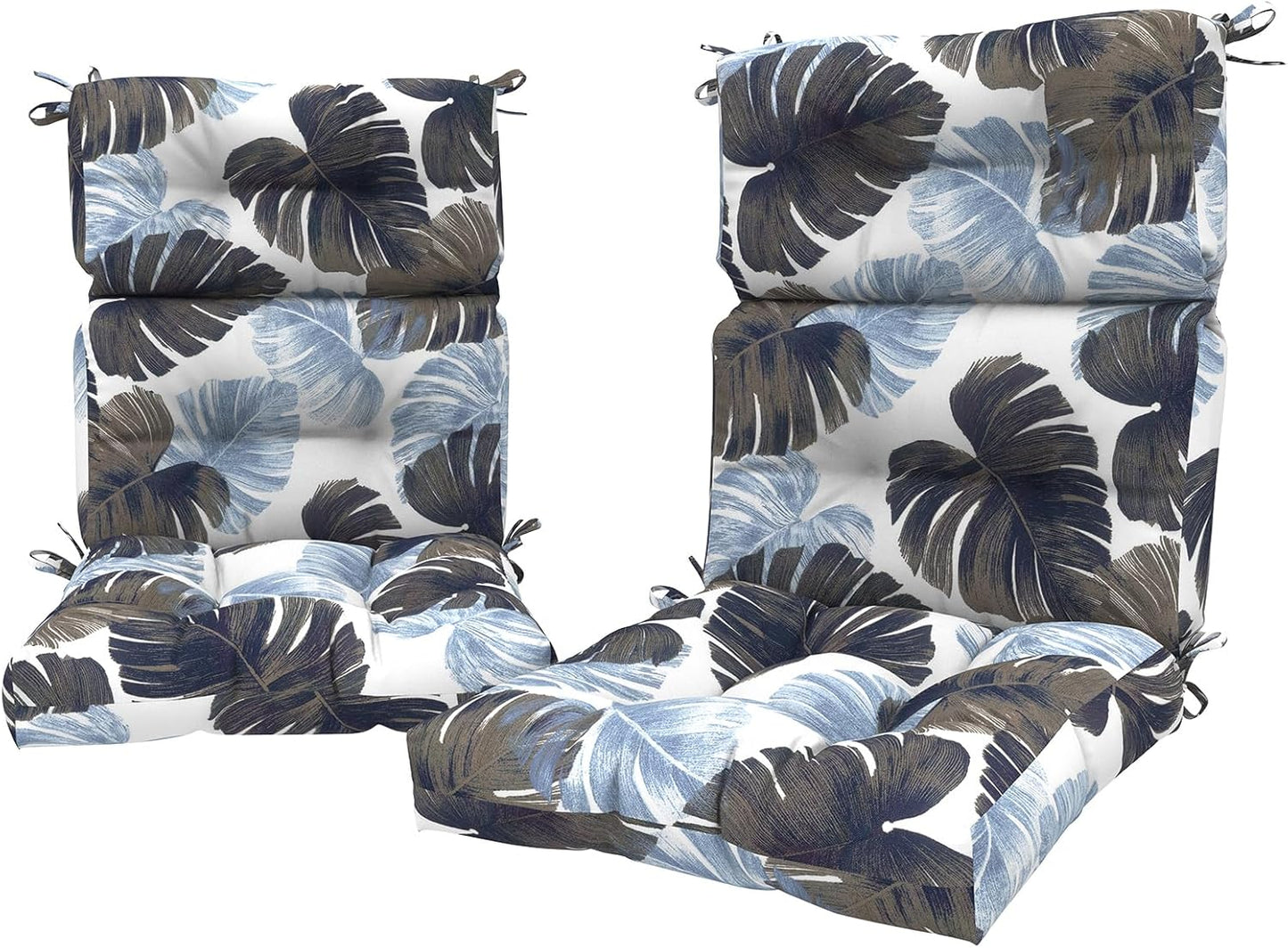 LVTXIII 2 Pack Outdoor/Indoor High Back Chair Cushions, Deep Seat Patio Seat and Back Cushion Set, Stuffed High Rebound Foam Rocking Chair Cushions, 44"x22"x4", Paisley Ummi Multi