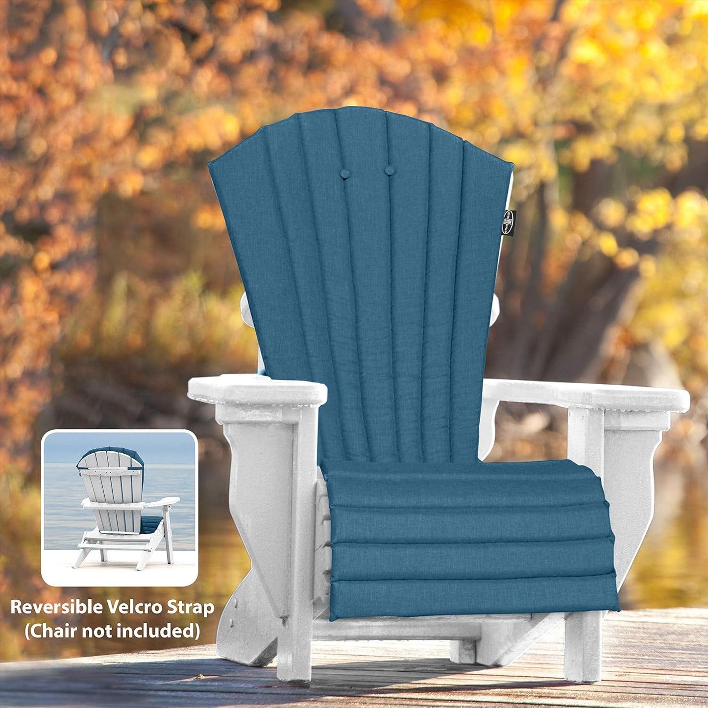 JCA Outdoor All-Weather Patio Chair seat Cushion, Quick Drying Fabric - Adirondack Chair Cushion for Your Chair-Chair not Included (Paisley)