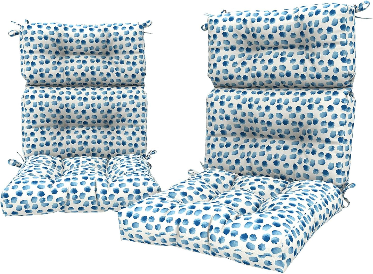 LVTXIII 2 Pack Outdoor/Indoor High Back Chair Cushions, Deep Seat Patio Seat and Back Cushion Set, Stuffed High Rebound Foam Rocking Chair Cushions, 44"x22"x4", Paisley Ummi Multi