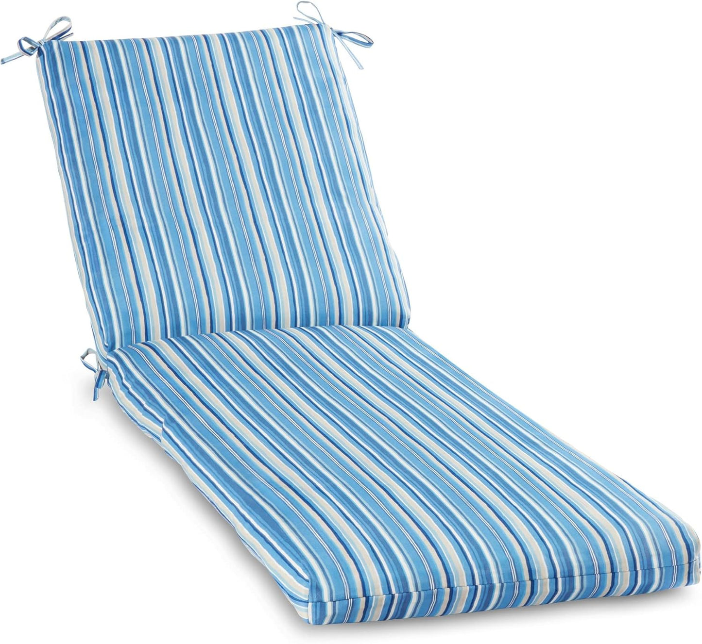 South Pine Porch Outdoor Reversible Chaise Lounge Chair Cushion with String Ties, Jamboree Paisley