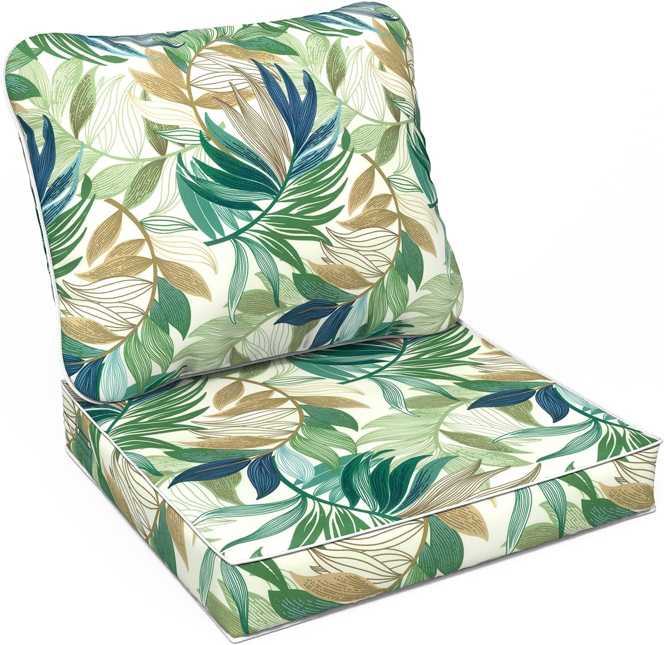 LVTXIII Outdoor Deep Seat Cushion Patio Seat and Back Cushion Set Seasonal Chair Cushion with Removable Cover and Adjustable Buckle for Home and Garden, 22"x22"x4", Pretty Paisley