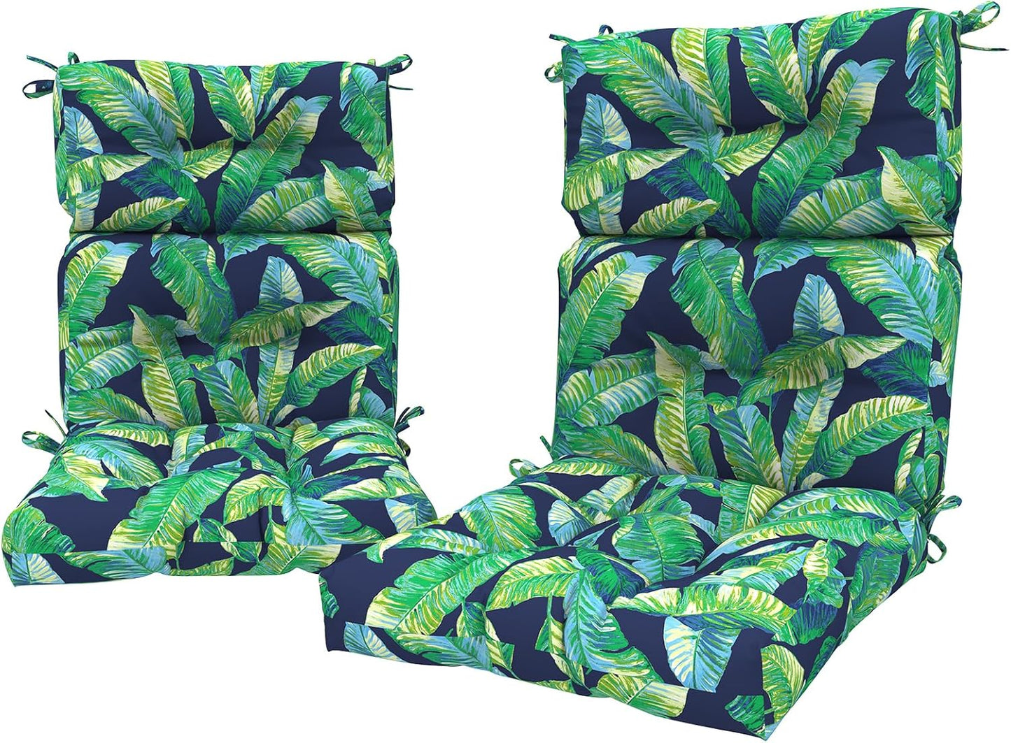 LVTXIII 2 Pack Outdoor/Indoor High Back Chair Cushions, Deep Seat Patio Seat and Back Cushion Set, Stuffed High Rebound Foam Rocking Chair Cushions, 44"x22"x4", Paisley Ummi Multi