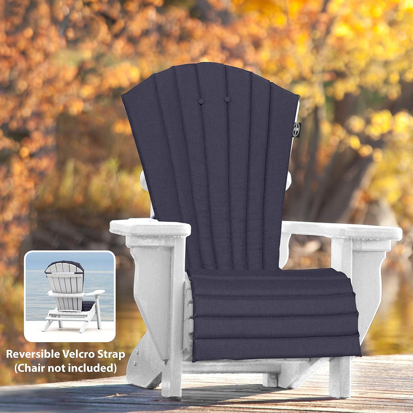 JCA Outdoor All-Weather Patio Chair seat Cushion, Quick Drying Fabric - Adirondack Chair Cushion for Your Chair-Chair not Included (Paisley)
