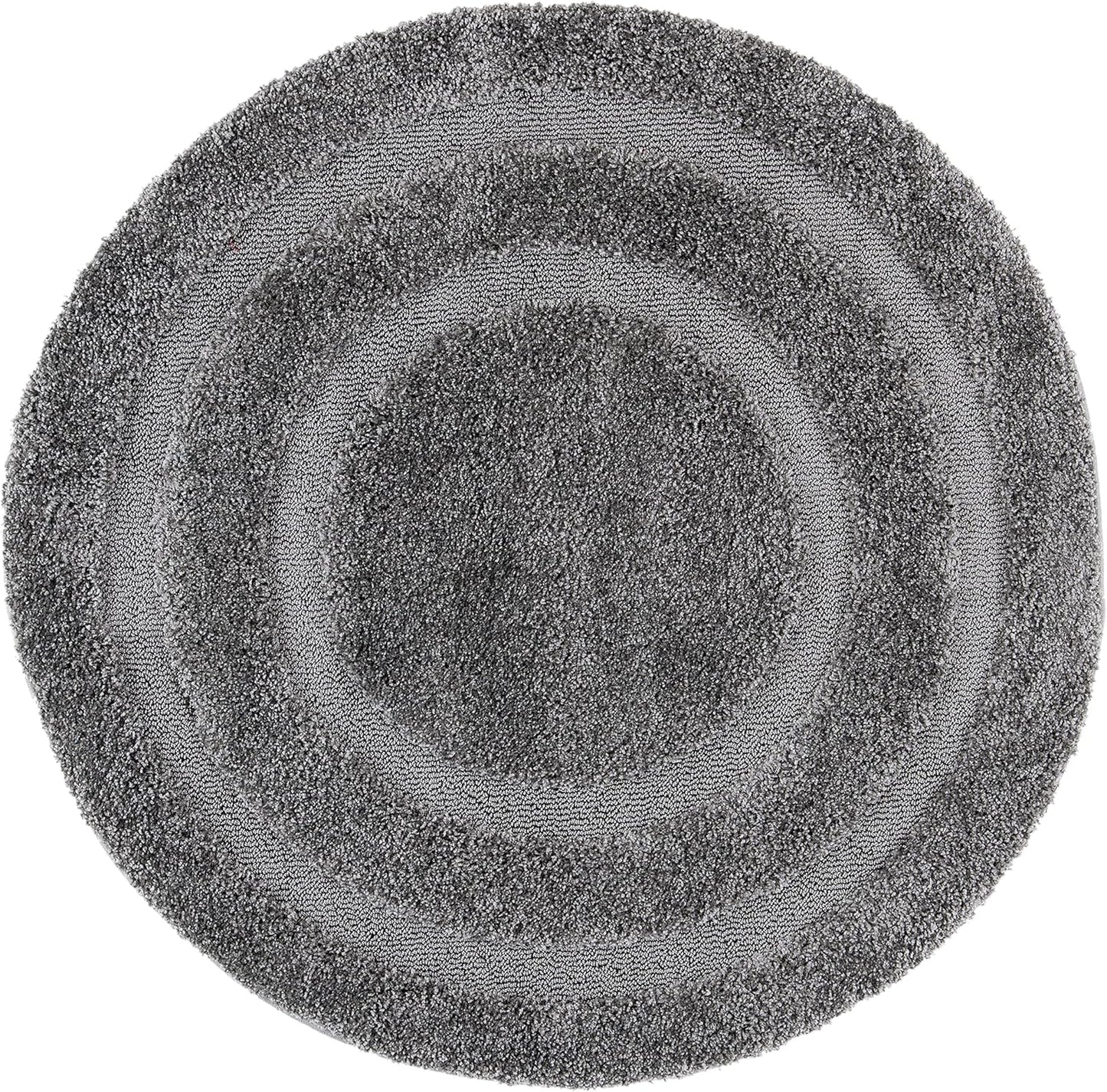 SAFAVIEH Florida Shag Collection Area Rug - 6'7" Round, Creme & Creme, Border Design, Non-Shedding & Easy Care, 1.2-inch Thick Ideal for High Traffic Areas in Living Room, Bedroom (SG454-1111)