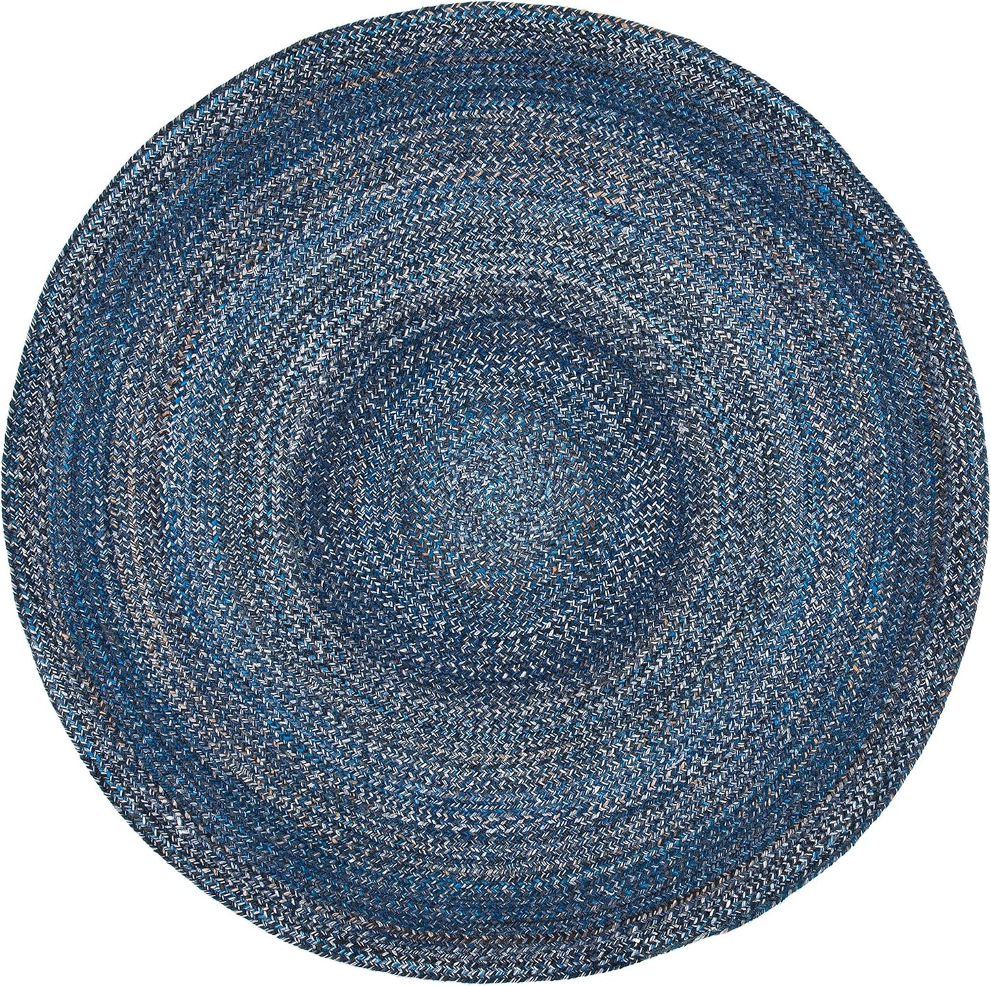 SAFAVIEH Braided Collection 8' Round Navy BRD851N Flatweave Country Cottage Reversible Entryway Foyer Living Room Bedroom Kitchen Area Rug