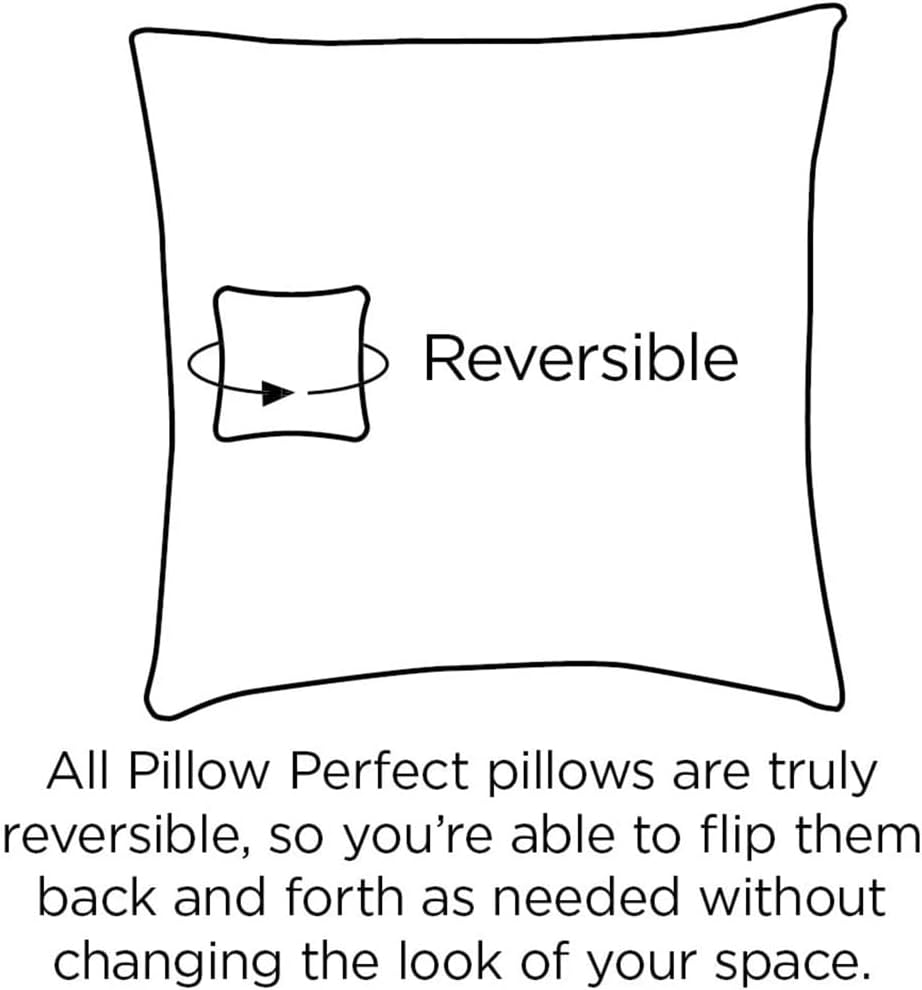 Pillow Perfect Floral Indoor/Outdoor Chair Seat Cushion, Tufted, Weather, and Fade Resistant, 19" x 19", Black/Tan Dailey, 2 Count