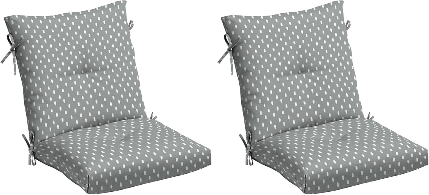 Arden earthFIBER Plush Modern Tufted Polyfill Dining Chair Cushion, Set of 2, 21 x 40, Water Repellent, Fade Resistant, Sapphire Blue Ridge Paisley