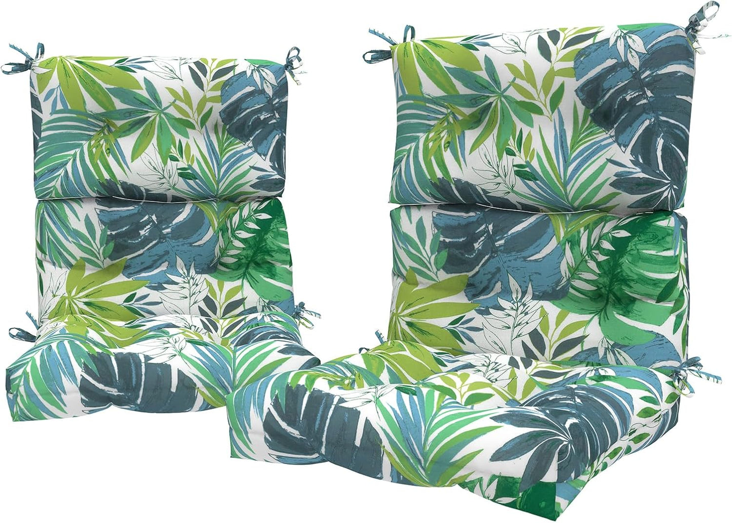 LVTXIII Outdoor Low Back Chair Cushions, Seasonal Replacement Adirondack Chair Cushion with Ties, Patio Waterproof Seat Cushions for Home Garden Use, 21 W x 21 D, Set of 2, Pretty Paisley