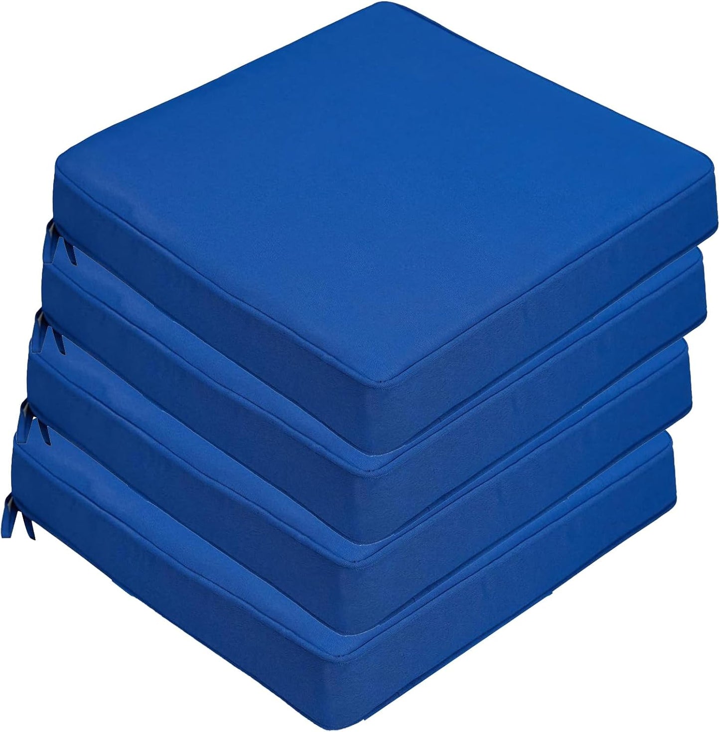JMGBird Outdoor Chair Cushions Set of 4, Water Resistant Seat Cushions 19 x 19 Inch with Ties Outdoor Cushions for Patio Furniture