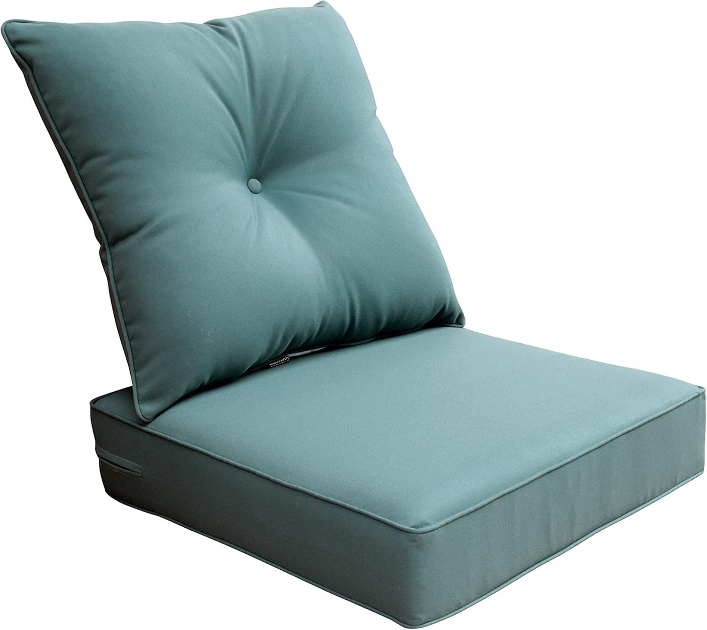 BOSSIMA Indoor/Outdoor Deep Seat Chair Cushion Set,Spring/Summer Seasonal Replacement Cushions Green/Blue Paisley