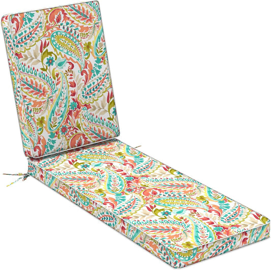 LVTXIII Outdoor Chaise Lounge Cushion, 72 x 21 x 3 Inch Patio Water-Repellent Lounge Chair Seat Cushions for Garden, Furniture, Home Decor, Pretty Paisley