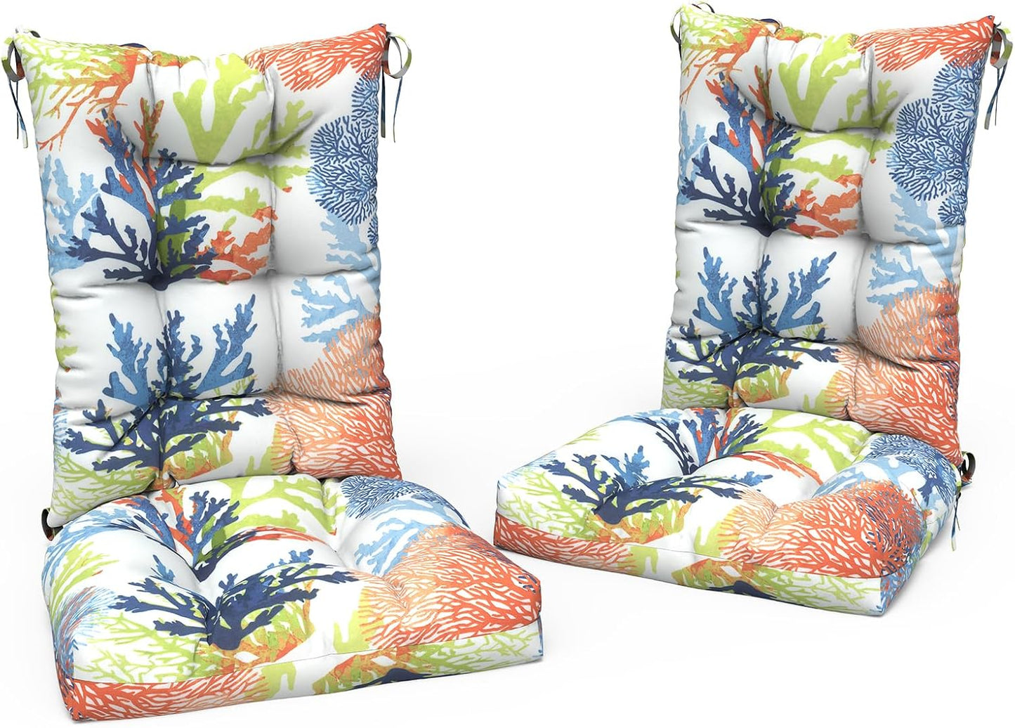 LVTXIII Outdoor/Indoor Rocking Chair Cushion Set with Thick Padding, All Weather Patio Tufted Seat and Back Cushion with Ties for Home and Garden Rocker, 38x17x3, 2 Count, Faylinn Shadow Paisley