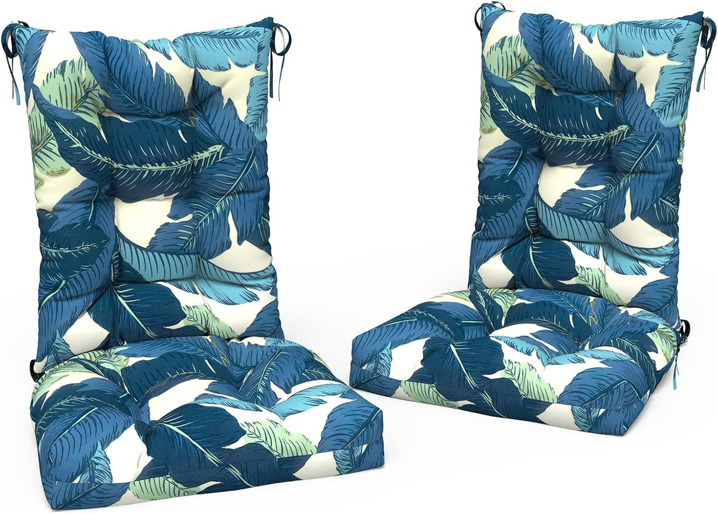 LVTXIII Outdoor/Indoor Rocking Chair Cushion Set with Thick Padding, All Weather Patio Tufted Seat and Back Cushion with Ties for Home and Garden Rocker, 38x17x3, 2 Count, Faylinn Shadow Paisley