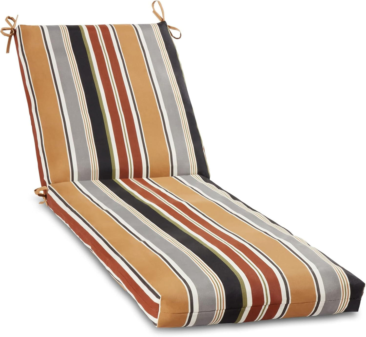 South Pine Porch Outdoor Reversible Chaise Lounge Chair Cushion with String Ties, Jamboree Paisley