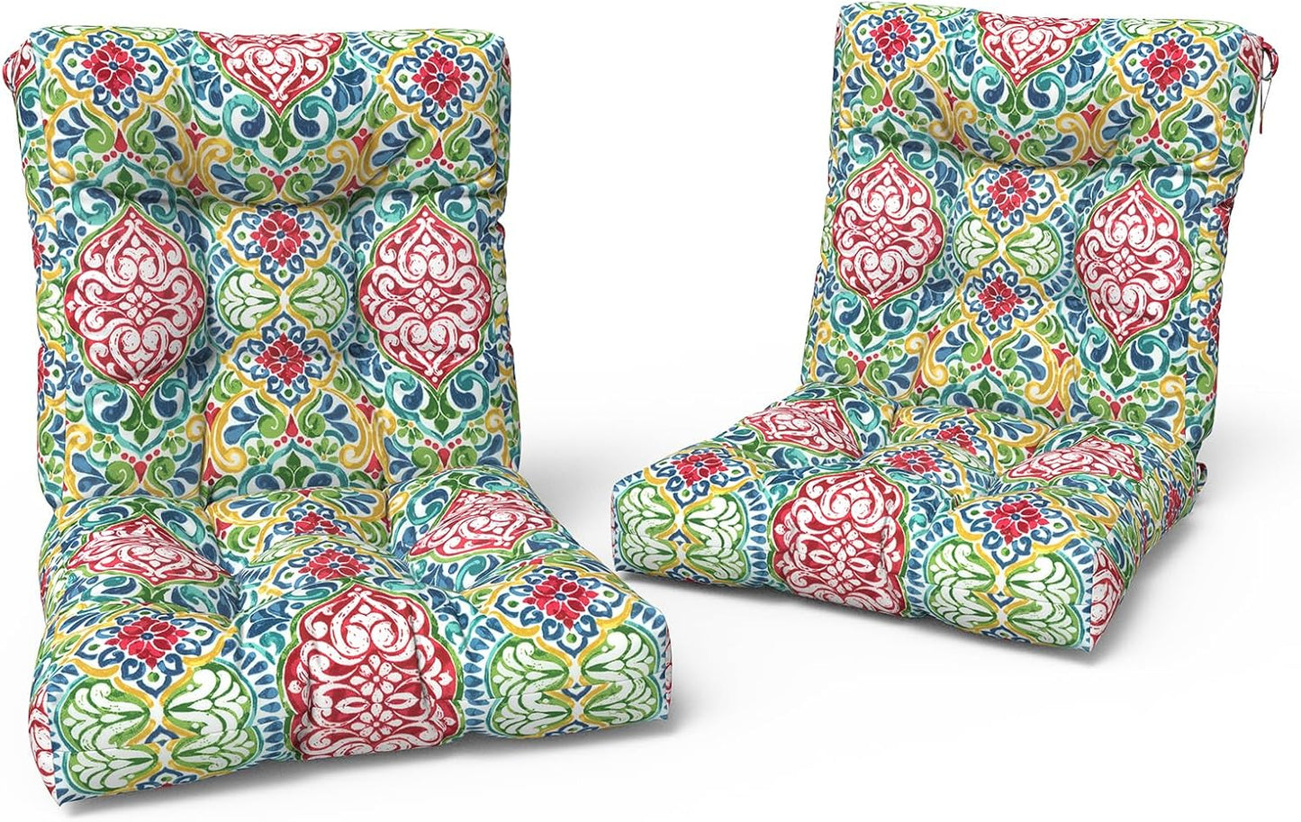 LVTXIII Outdoor Low Back Chair Cushions, Seasonal Replacement Adirondack Chair Cushion with Ties, Patio Waterproof Seat Cushions for Home Garden Use, 21 W x 21 D, Set of 2, Pretty Paisley