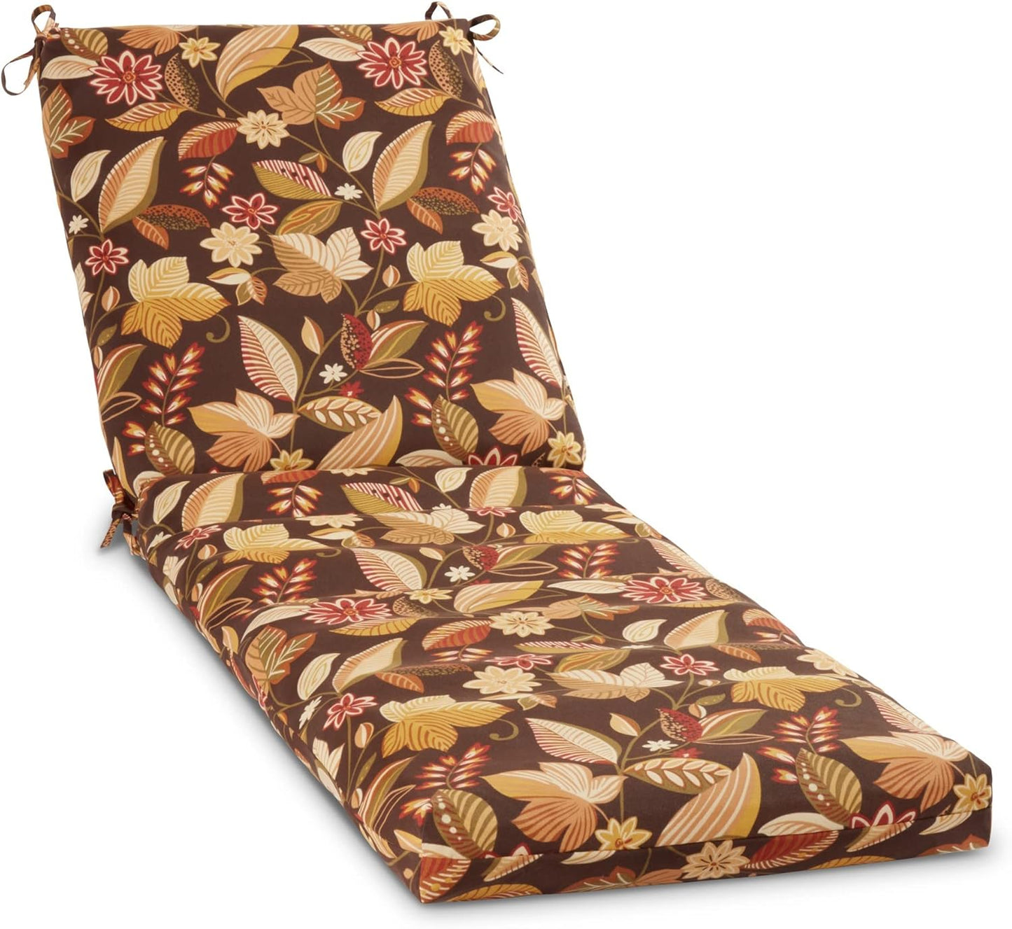 South Pine Porch Outdoor Reversible Chaise Lounge Chair Cushion with String Ties, Jamboree Paisley