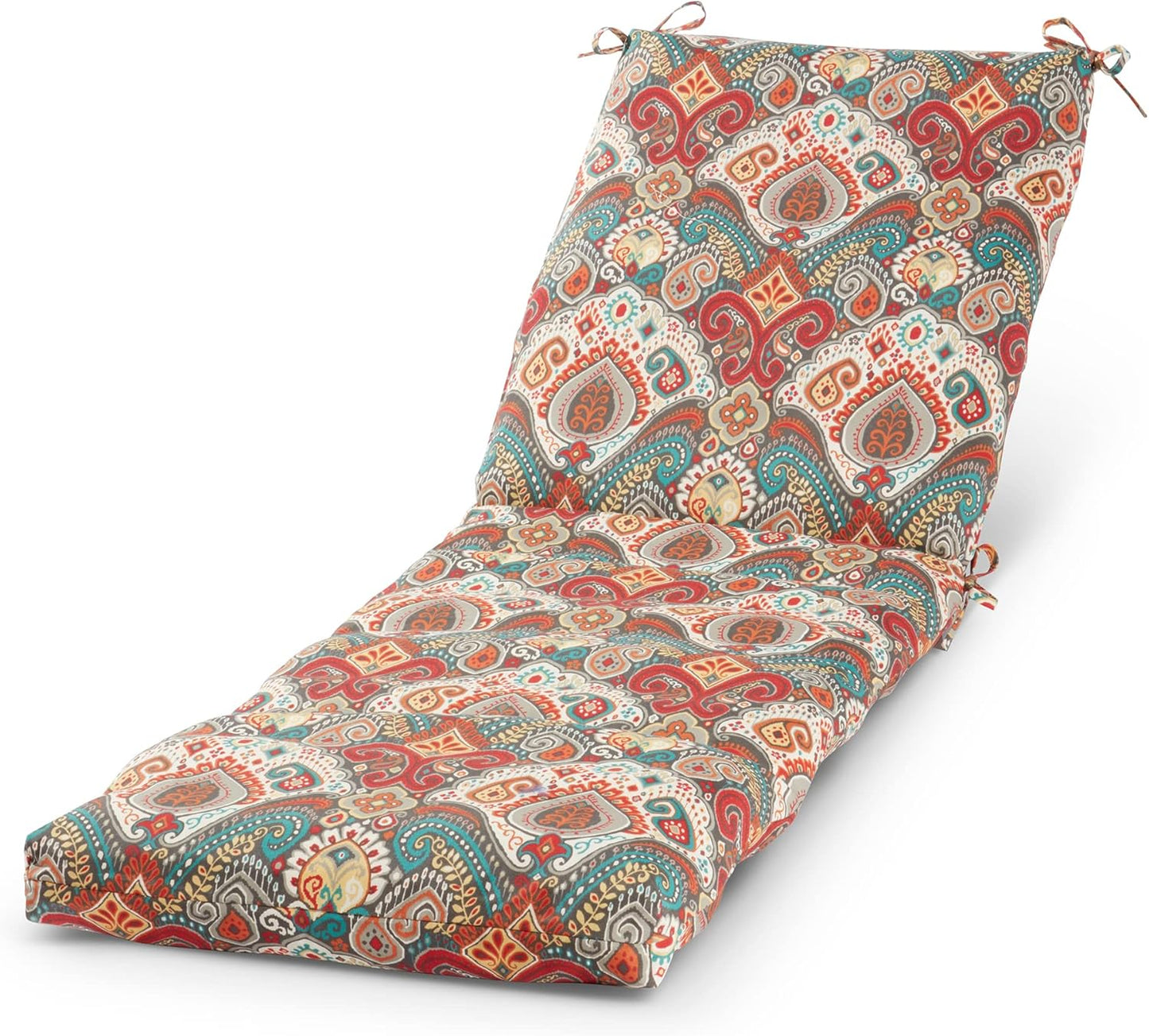 Greendale Home Fashions Outdoor Reversible Chaise Lounge Chair Cushion, Paisley