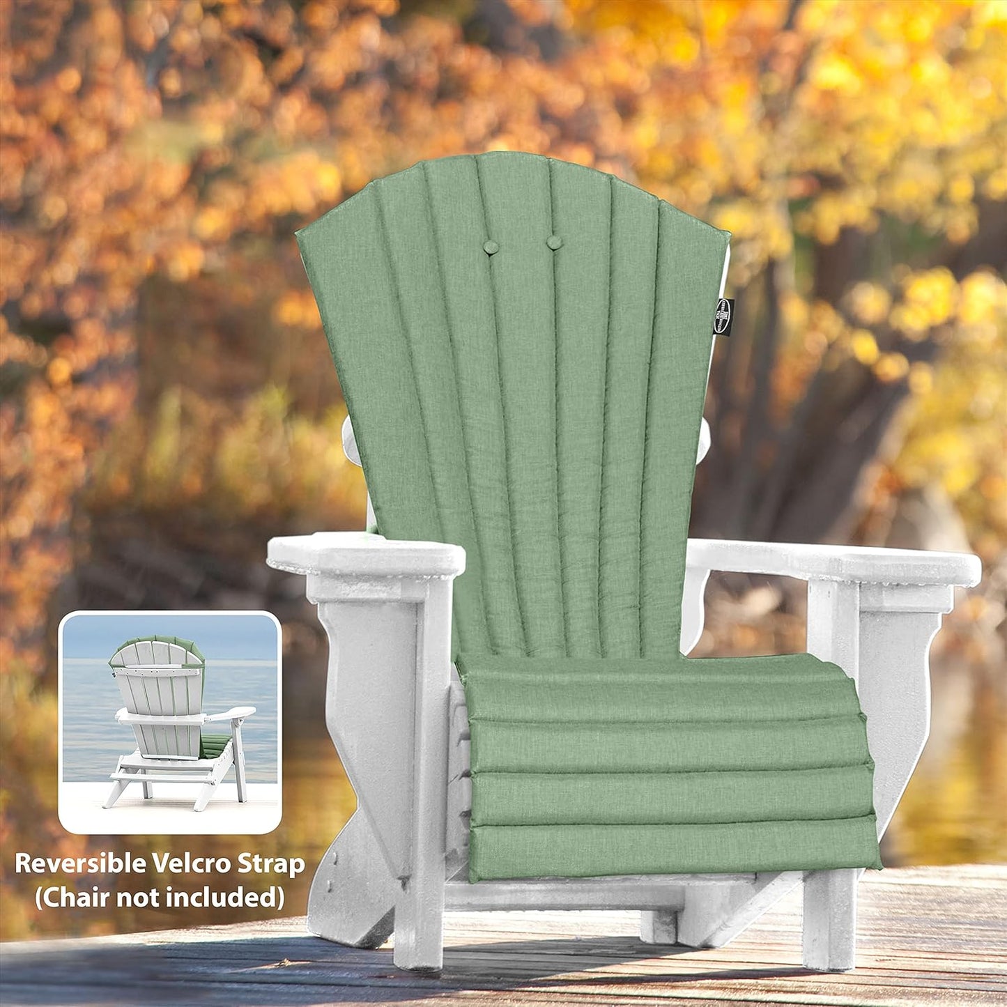 JCA Outdoor All-Weather Patio Chair seat Cushion, Quick Drying Fabric - Adirondack Chair Cushion for Your Chair-Chair not Included (Paisley)