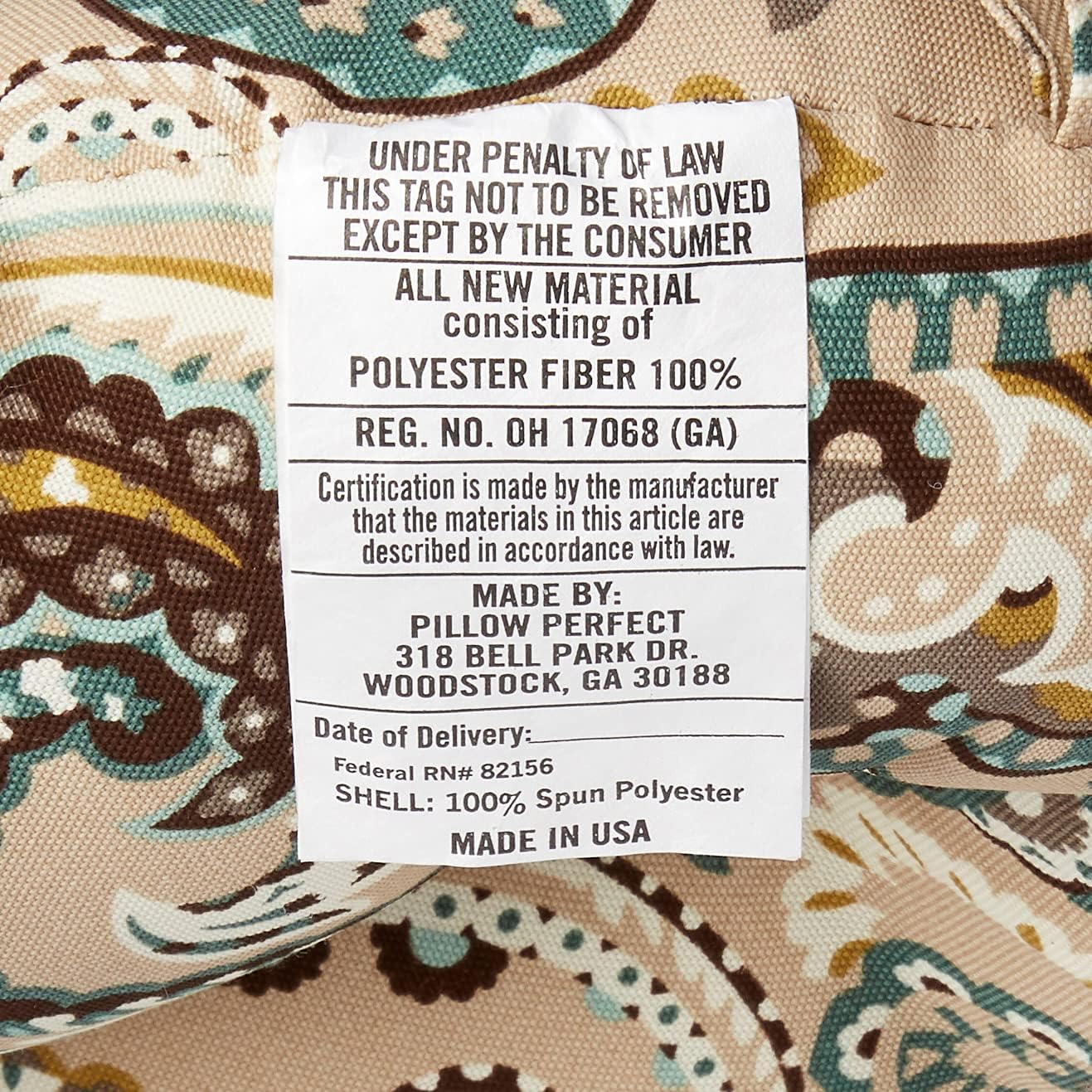Pillow Perfect Paisley Indoor/Outdoor Chairpad with Ties, Tufted, Weather, and Fade Resistant, 17" x 17.5", Blue/Brown Tamara Quartz, 2 Count