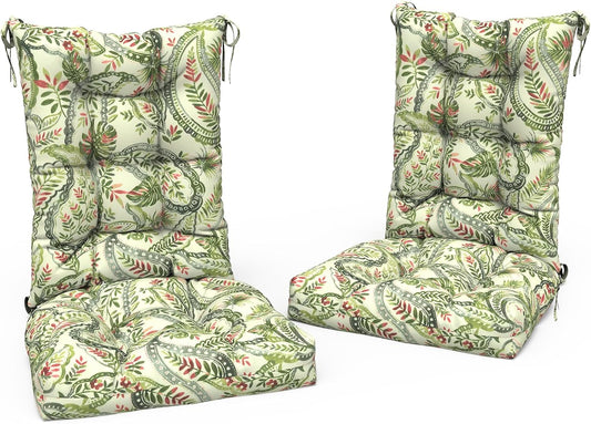 LVTXIII Outdoor/Indoor Rocking Chair Cushion Set with Thick Padding, All Weather Patio Tufted Seat and Back Cushion with Ties for Home and Garden Rocker, 38x17x3, 2 Count, Faylinn Shadow Paisley