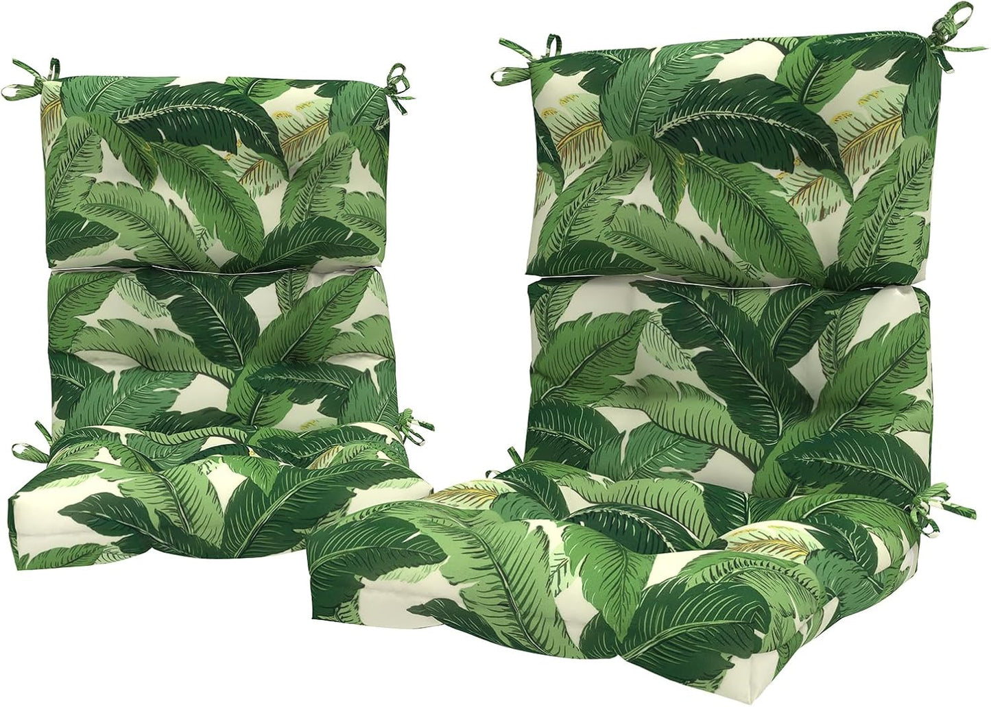 LVTXIII Outdoor Low Back Chair Cushions, Seasonal Replacement Adirondack Chair Cushion with Ties, Patio Waterproof Seat Cushions for Home Garden Use, 21 W x 21 D, Set of 2, Pretty Paisley