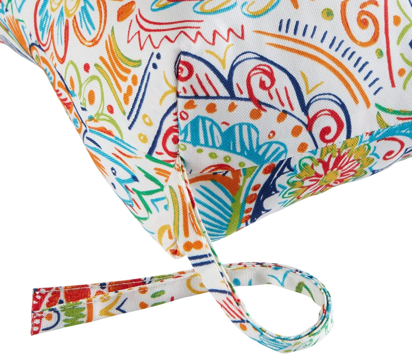 South Pine Porch Outdoor Reversible Chaise Lounge Chair Cushion with String Ties, Jamboree Paisley