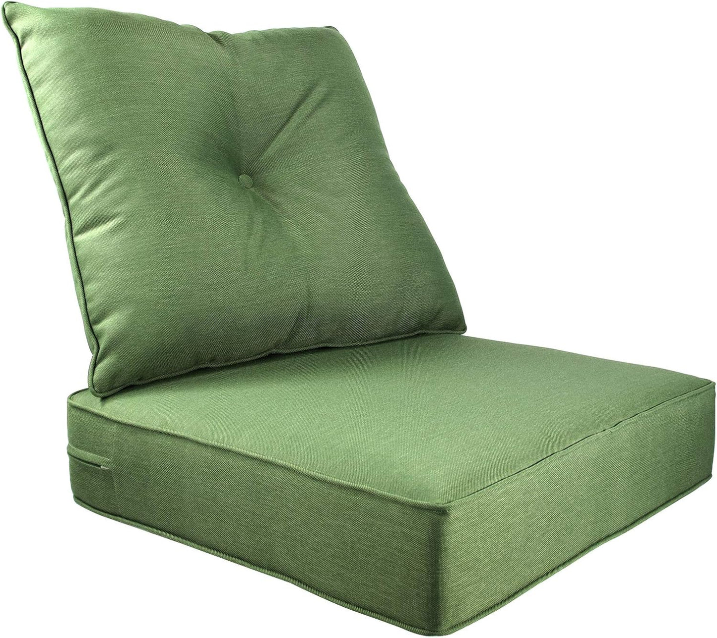 BOSSIMA Indoor/Outdoor Deep Seat Chair Cushion Set,Spring/Summer Seasonal Replacement Cushions Green/Blue Paisley